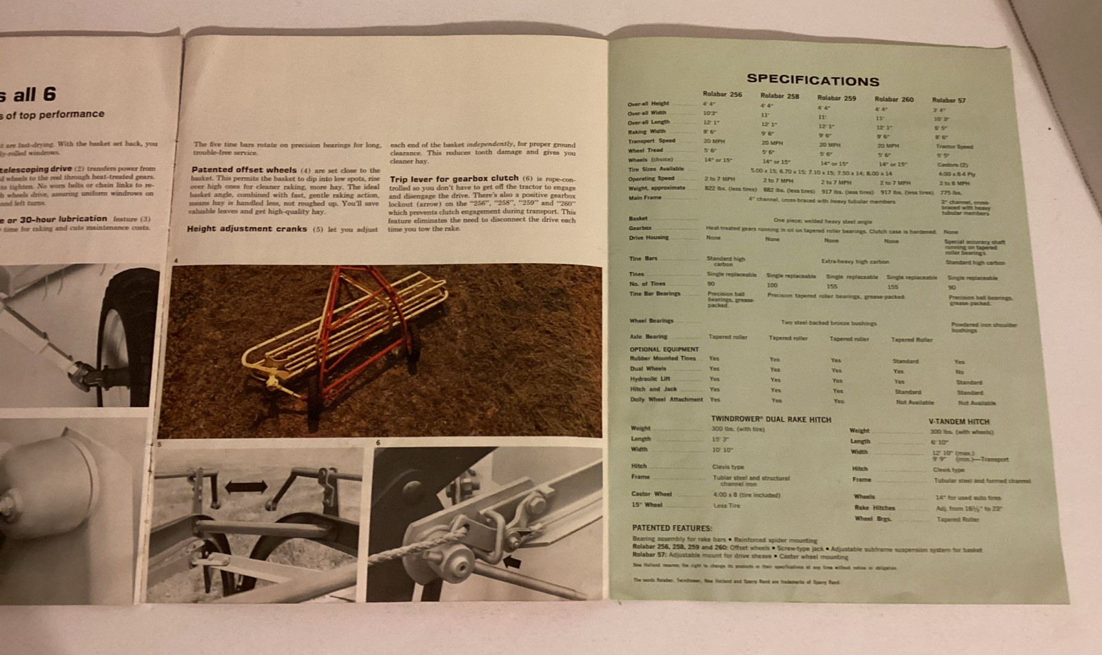 1968 New Holland Sperry Rand Rolabar Rakes Dealer Brochure Advertising
