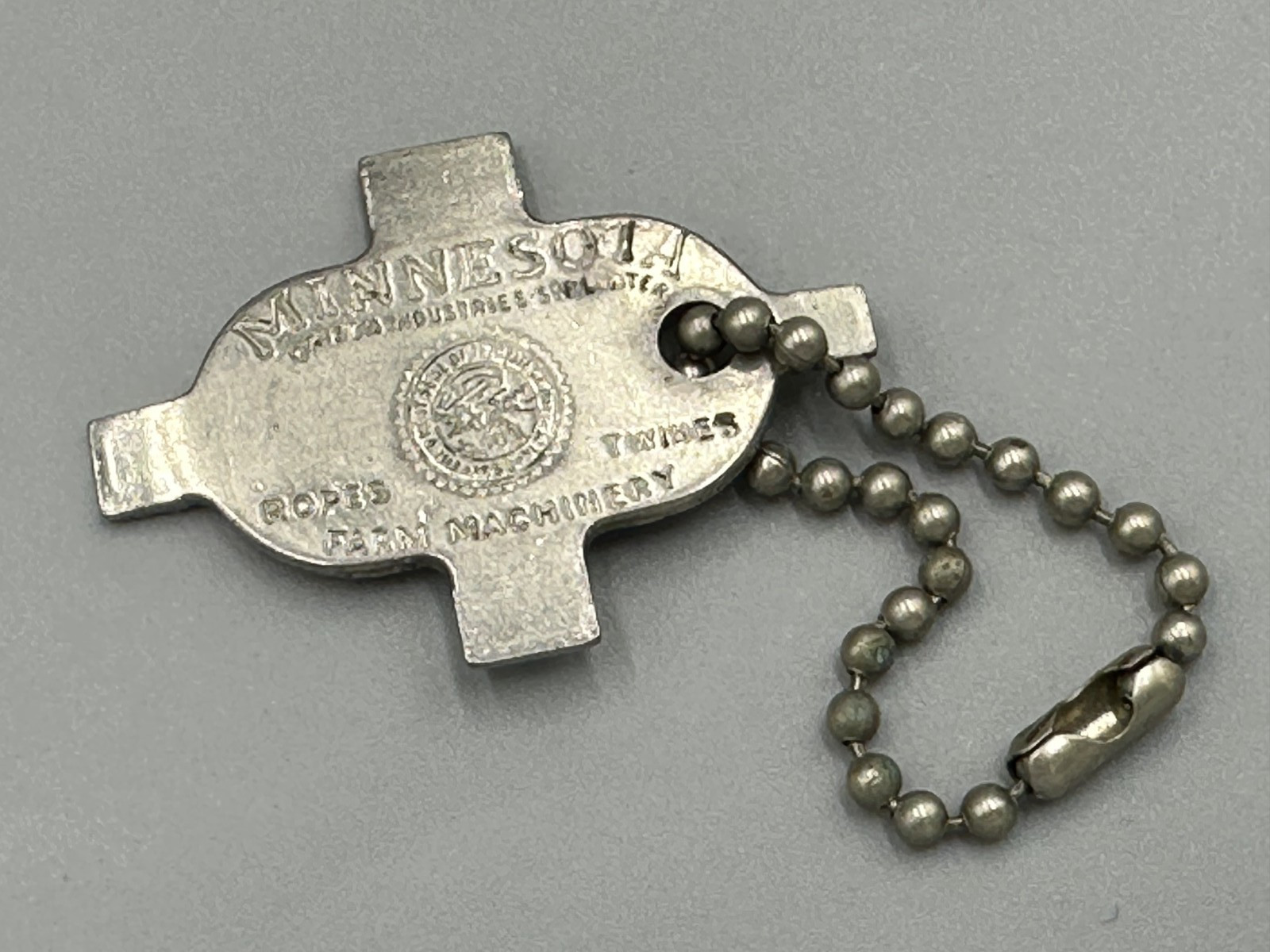 Vintage Minnesota Farm Machinery Advertising Keychain Pocket Screwdriver