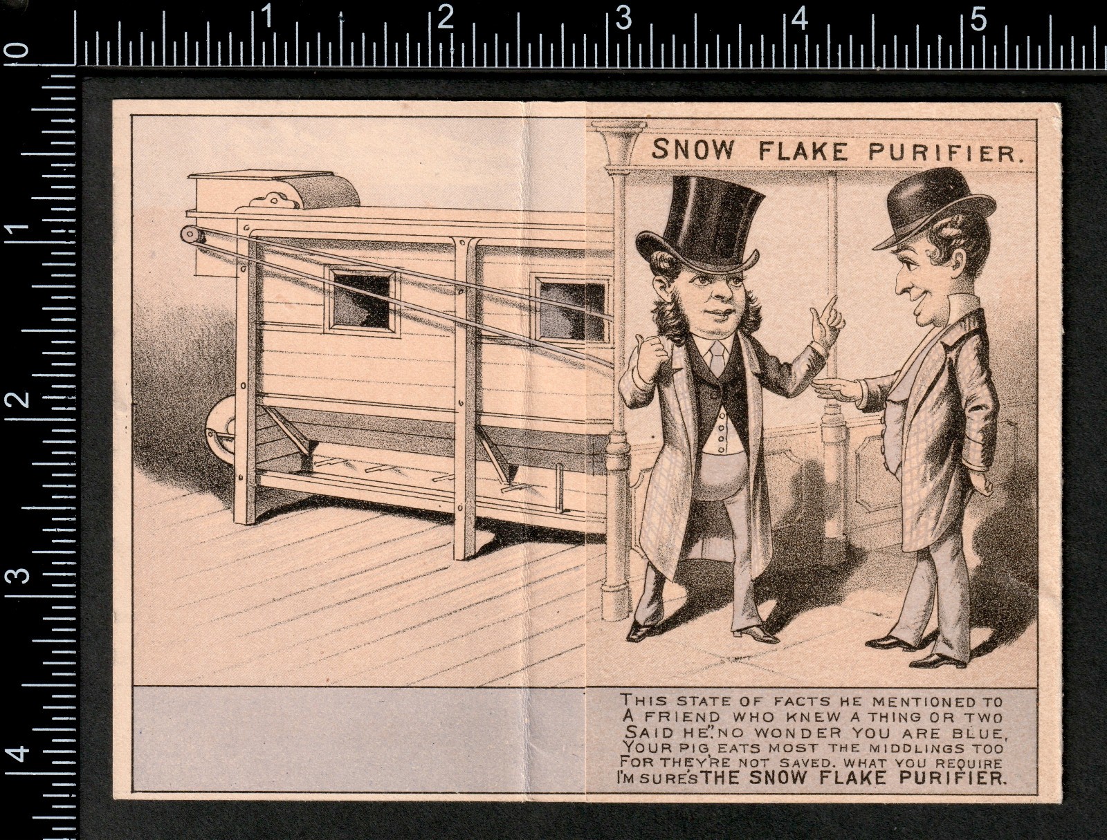Millers Pig Farm Snow Flake Flour Mill Machine Novelty Trade Card Card SR.f.sF
