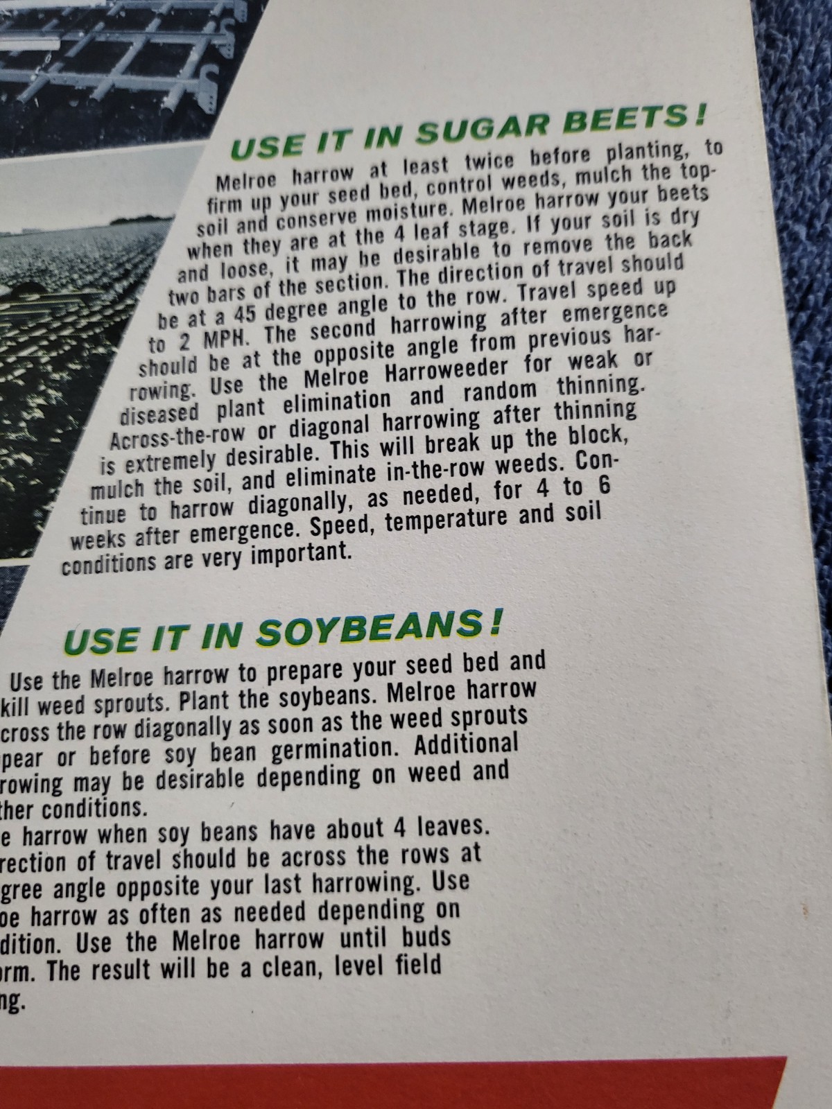 Farm Implement Brochure MELROE Harroweeder Harrow Weeder Gwinner North Dakota