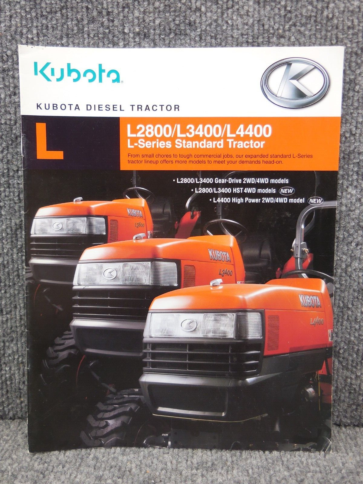 Original Factory Kubota L2800 L3400 L4400 Diesel Tractor Dealership Brochure