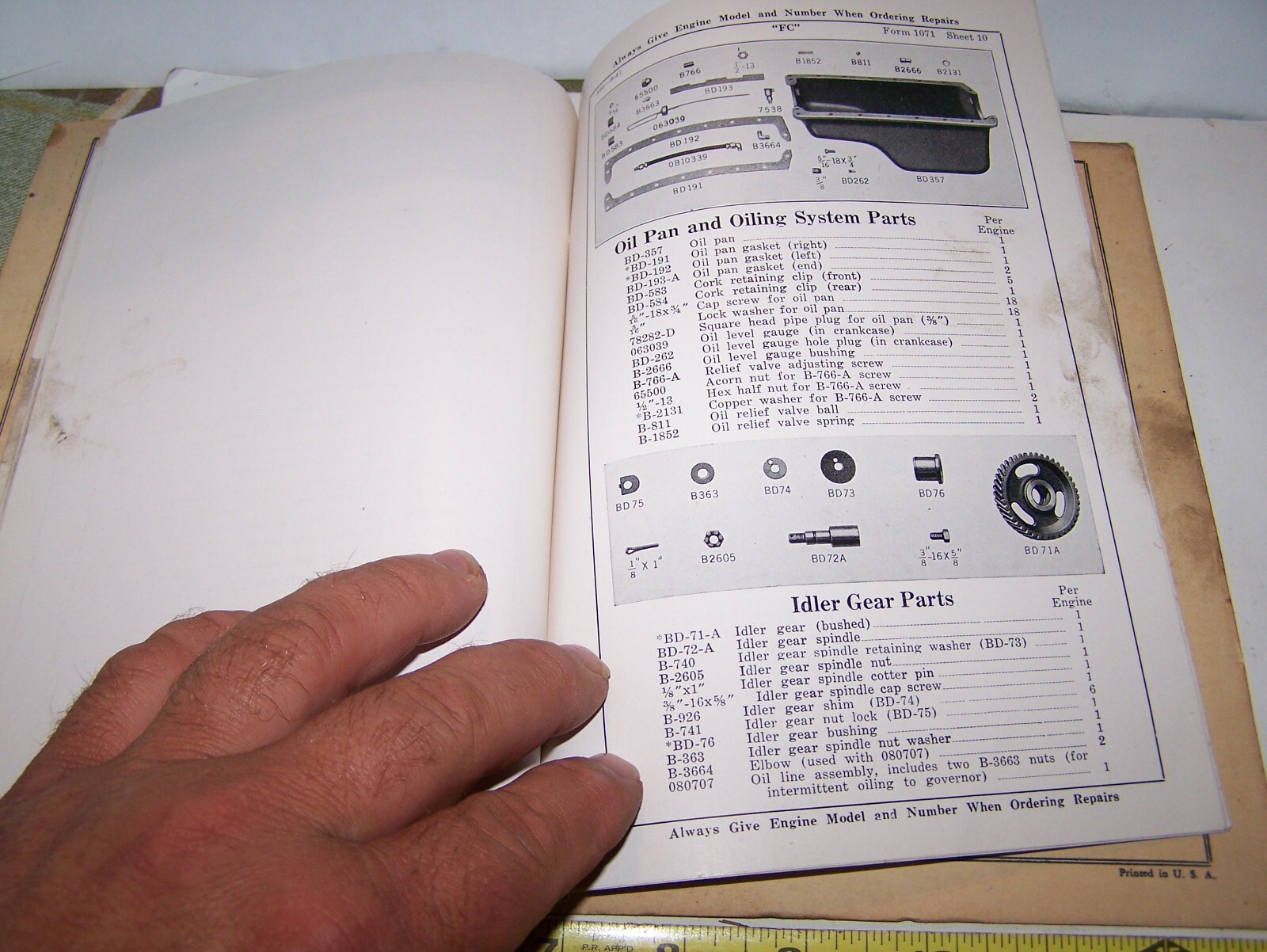WAUKESHA FC Tractor Engine Power Unit Parts Book List Hit Miss Gas Engine Steam