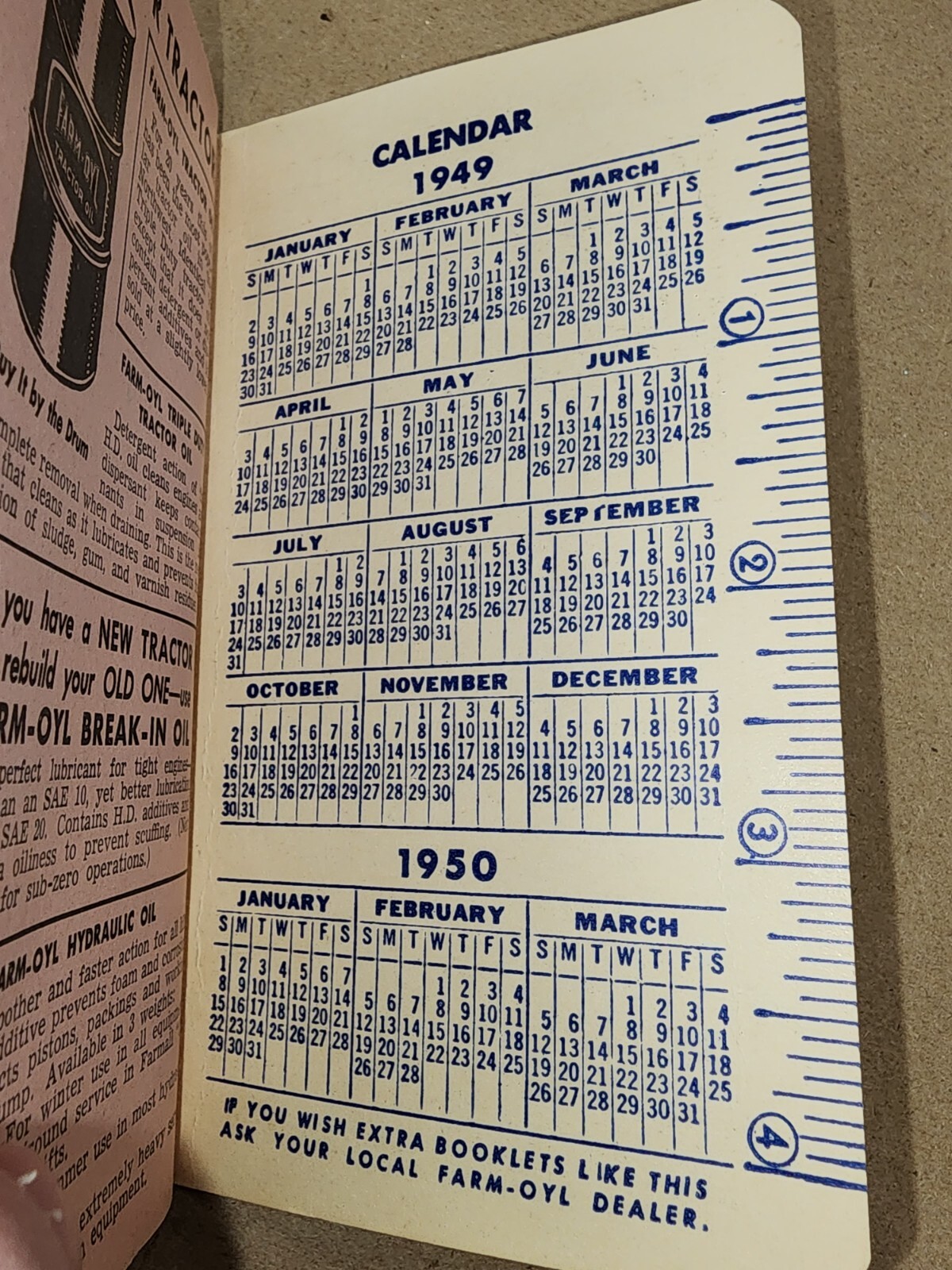 Farm-Oyl Memo Book 1949 50 Petroleum Advertising Stichter Imp Co – Lexington, IL