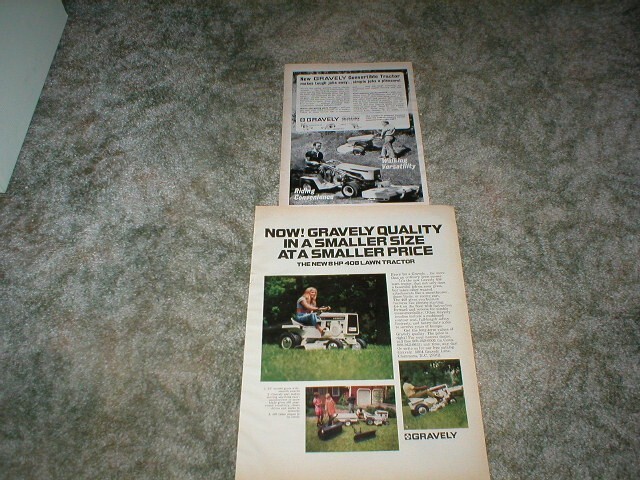 1967 & 1971 Gravely Lawn Tractor Ads 408 and Convertible 2 ads