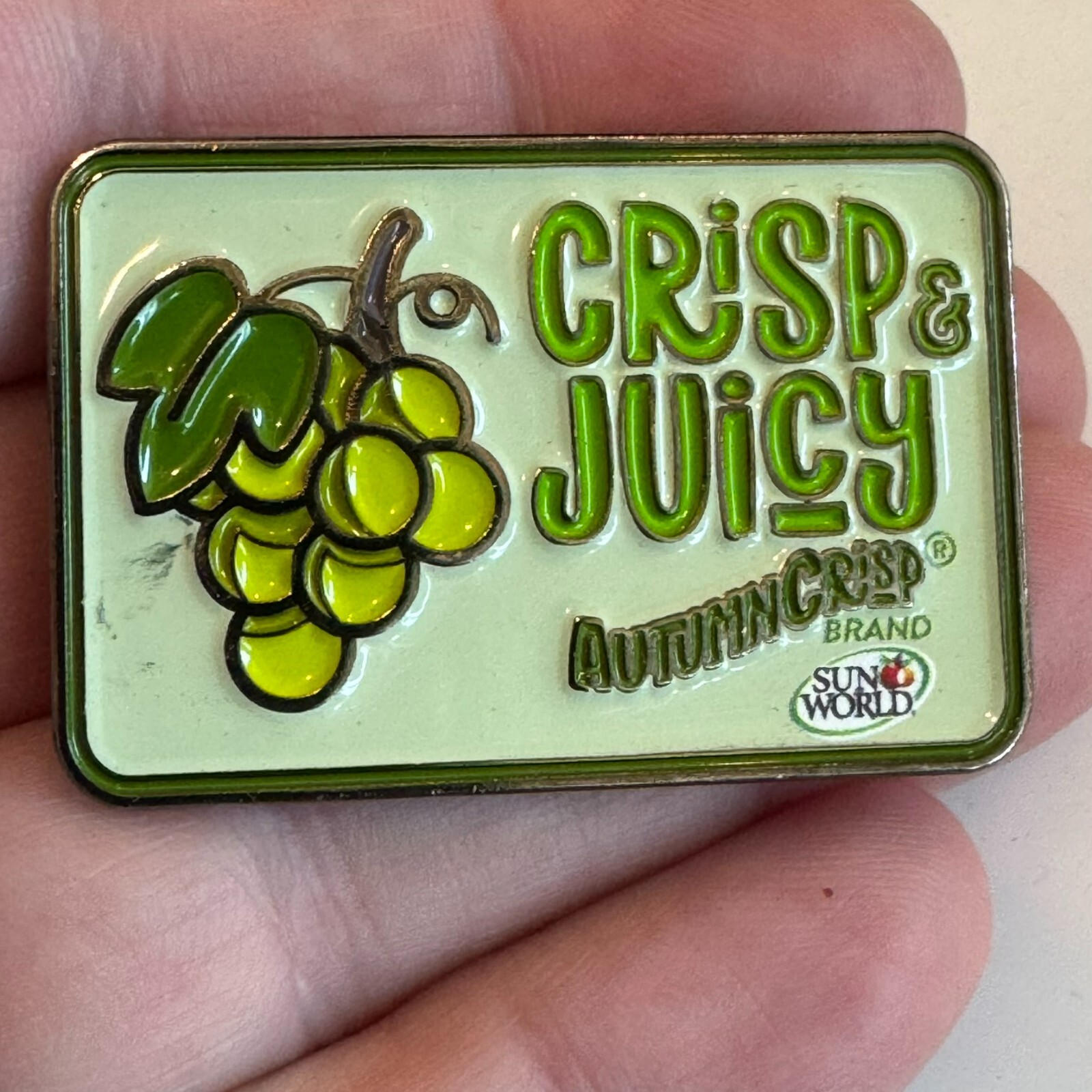 AutumnCrisp Brand Grapes Sun World Crisp & Juicy Enamel Lapel Pin