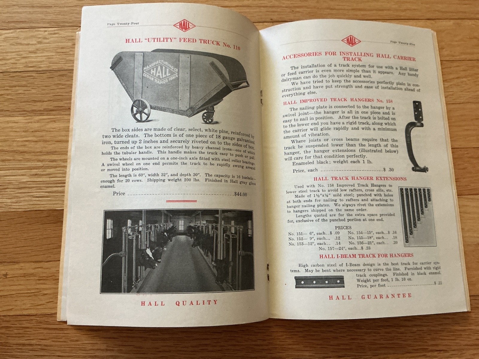 1936 catalog HALL MANUFACTURING COMPANY Cedar Rapids IOWA agricultural hardware