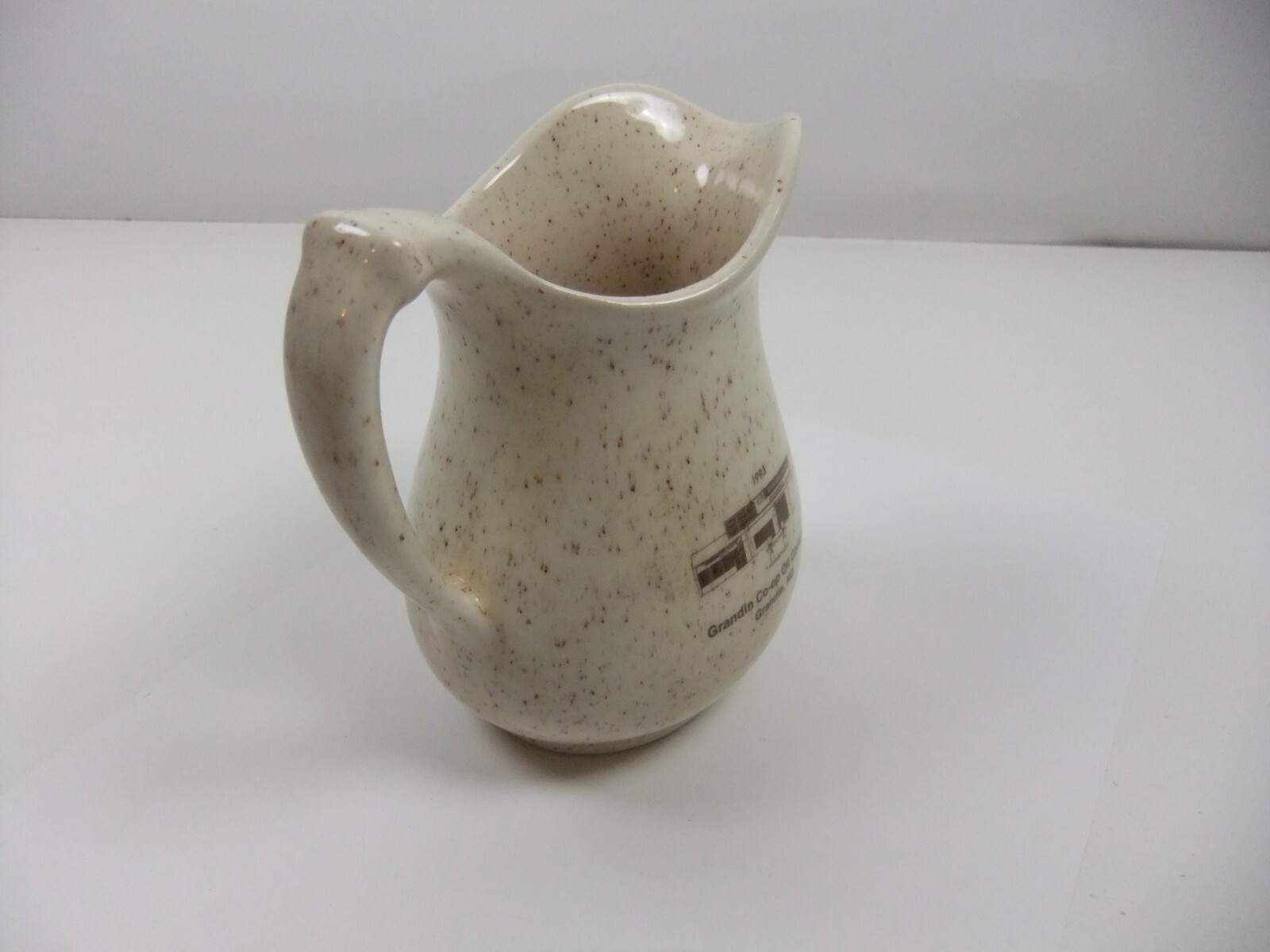 Halstad Elevator & Grandin Co-Op Oil Small Jug Advertising Arnel’s Pottery