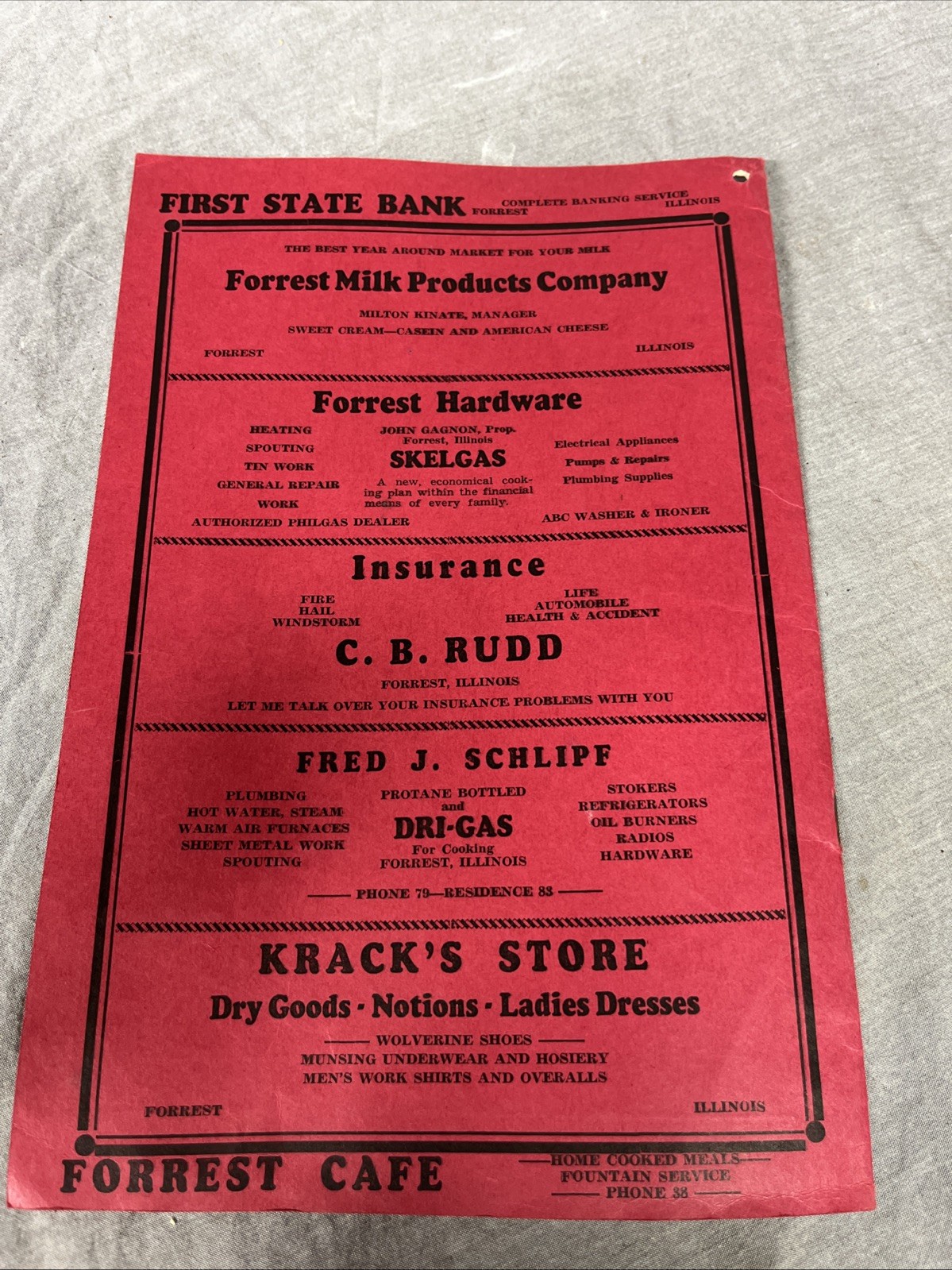 The Simplicity Farm Account Book Local Advertisement Forrest Illinois