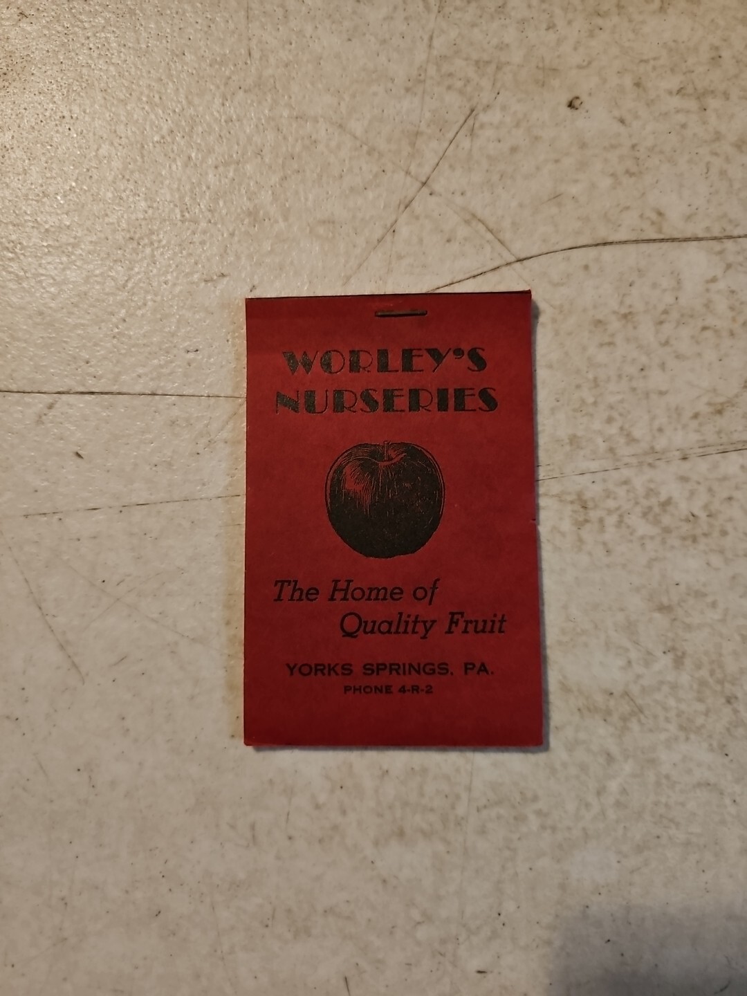 Vintage Early Worley&rsquo;s Nurseries Memo Pad. York Springs,PA. Phone 4-R-2