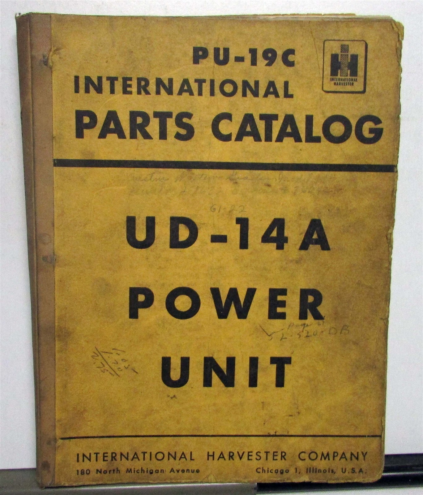 1953 International Harvester UD-14A Power Unit PU-19C Parts & Service Catalog