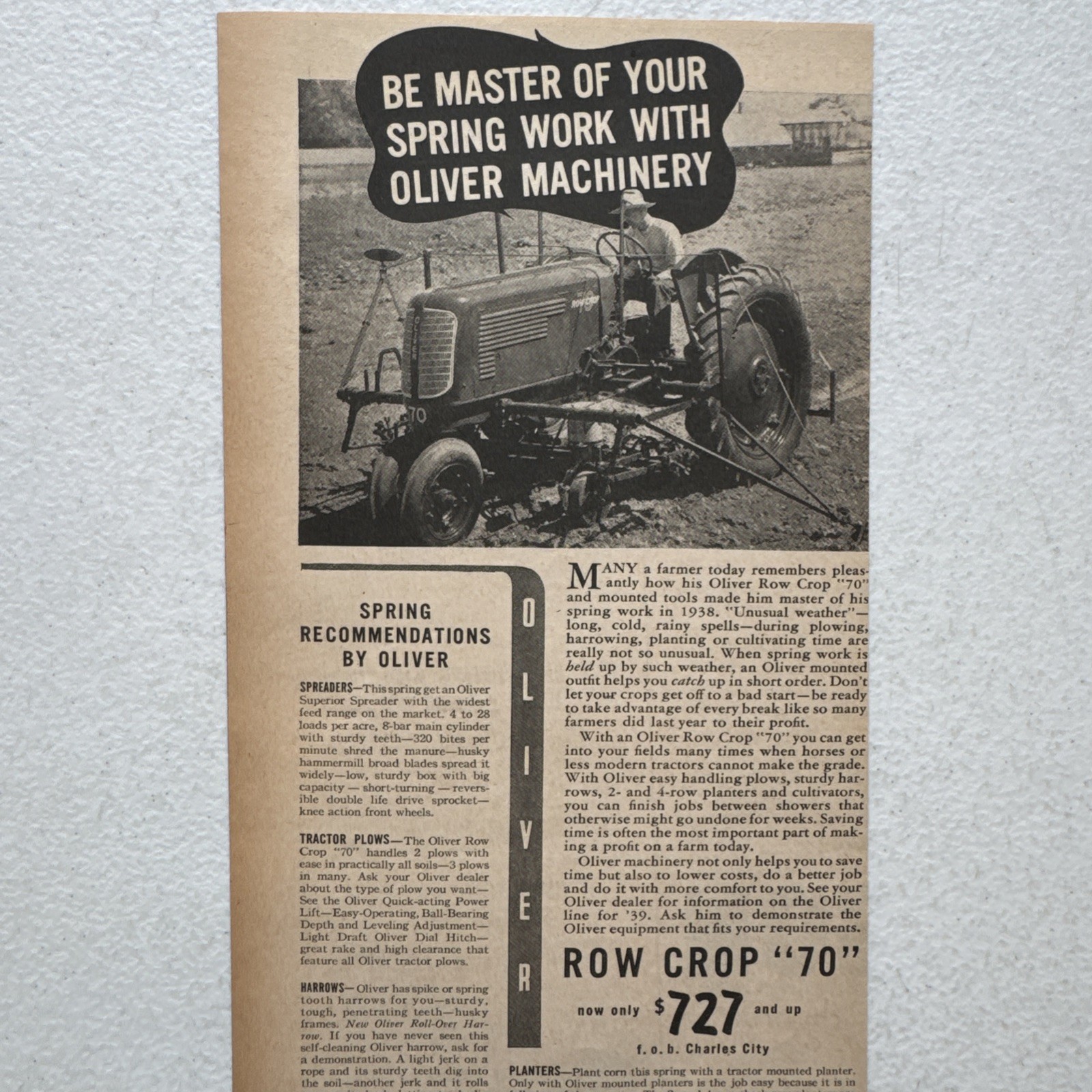 Oliver Farm Equip Co. Machinery Successful Farming March 1939 Advertisement