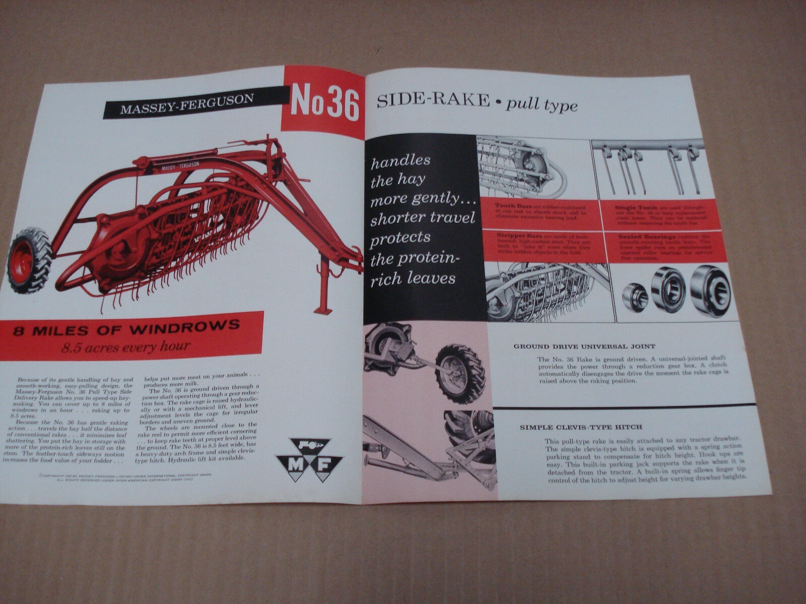 1958 Massey-Ferguson No 36 Side-Rake Brochure