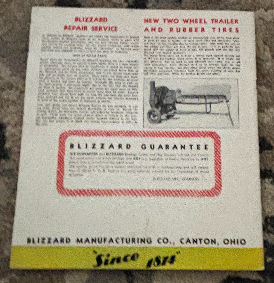 Blizzard Hay Chopper Ensilage Cutter Brochure DCPA26