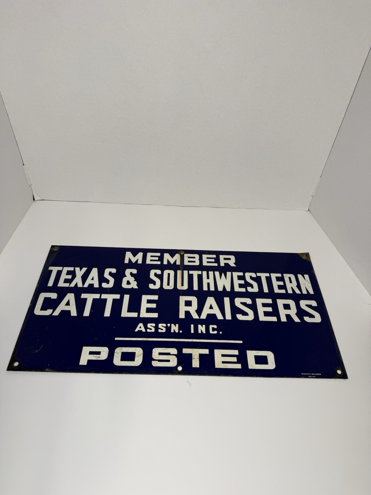 1960 Vintage -Porcelain – Texas & Southwestern Cattle Raisers Signs – four total