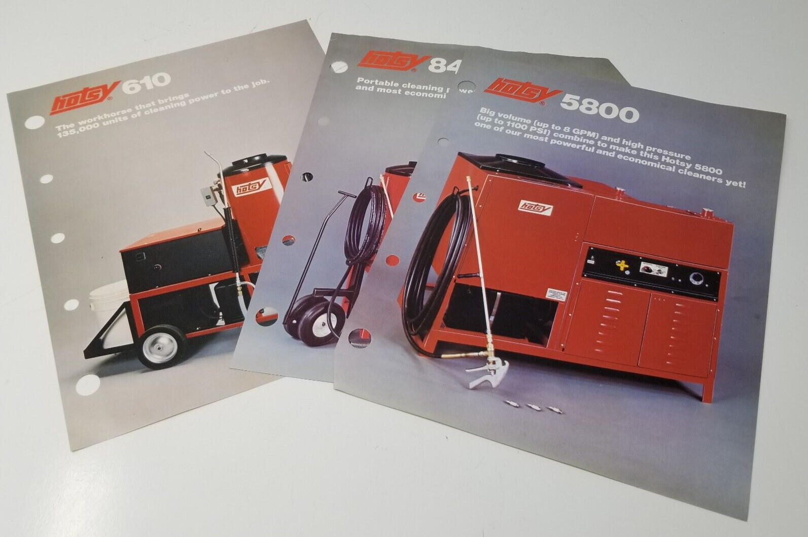 Hotsy Hotsys Pressure Washers 5800 640 610 Sales Brochures Set of 3