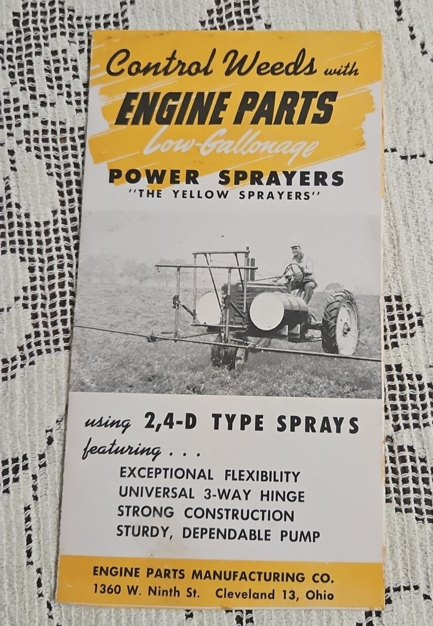 1950s? Engine Parts Power Sprayers Model 20 Using 2,4-D Type Sprays Brochure AG