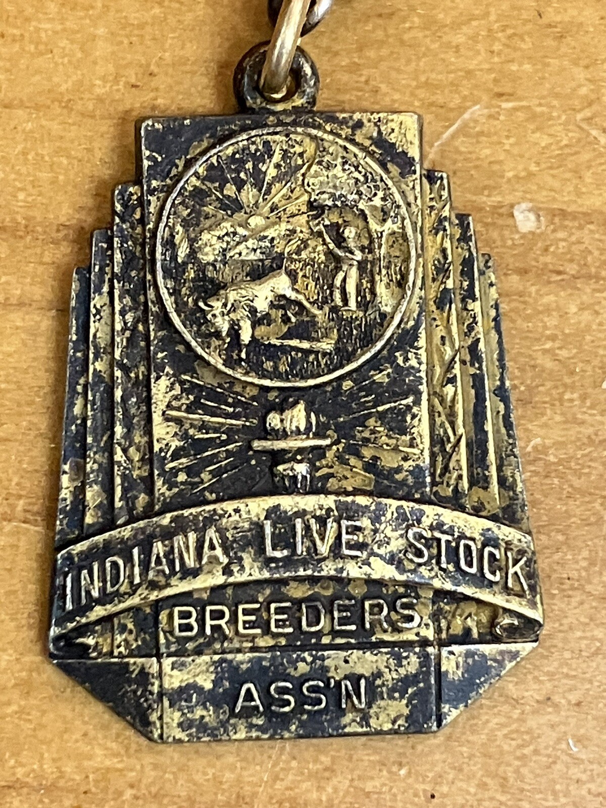 1944 Calf Club Indiana Livestock Breeders Cattle Sterling Silver Gold Tone