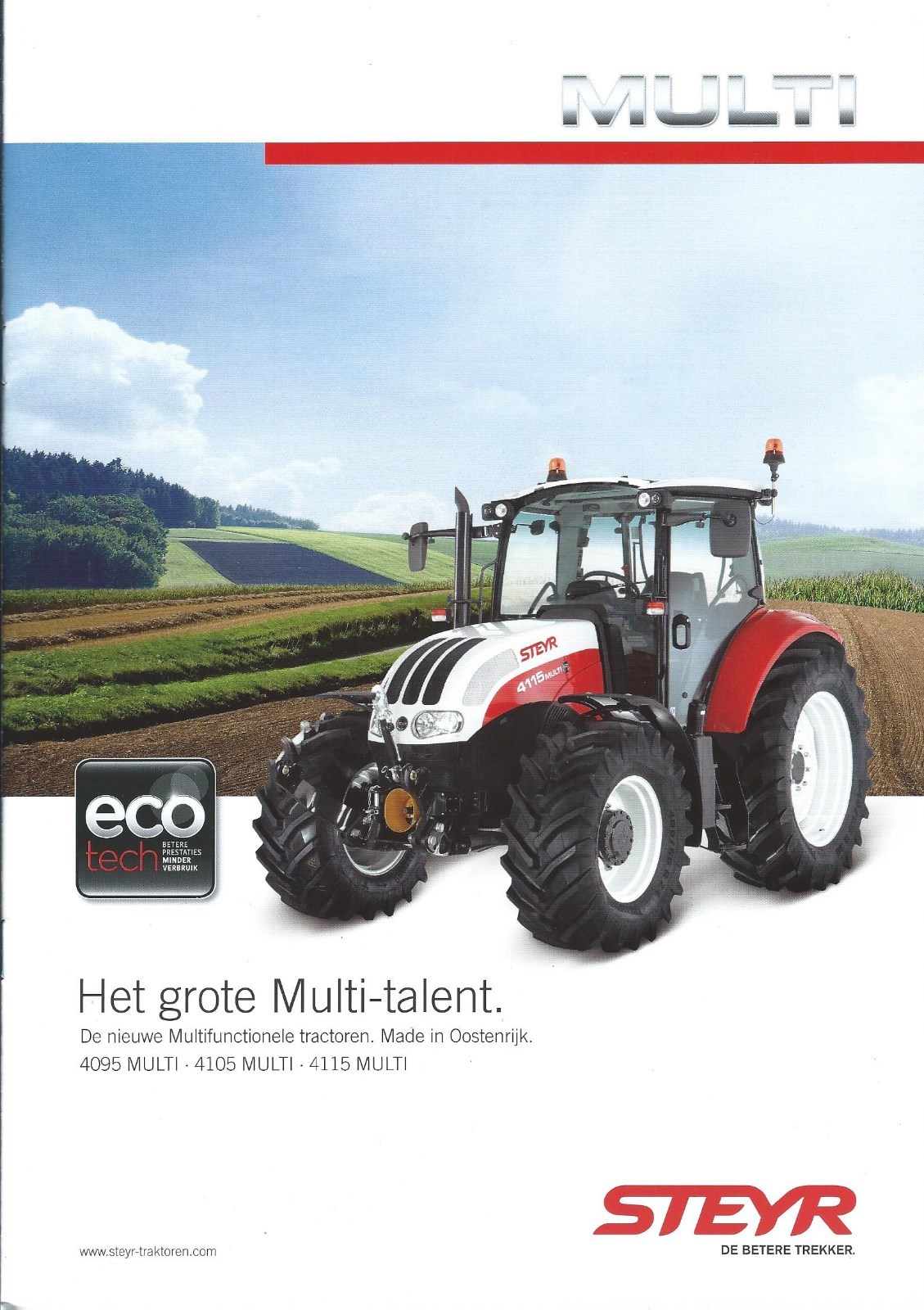 Farm Tractor Brochure – Steyr – 4095 4105 4115 MULTI c2013 DUTCH language(F5862)