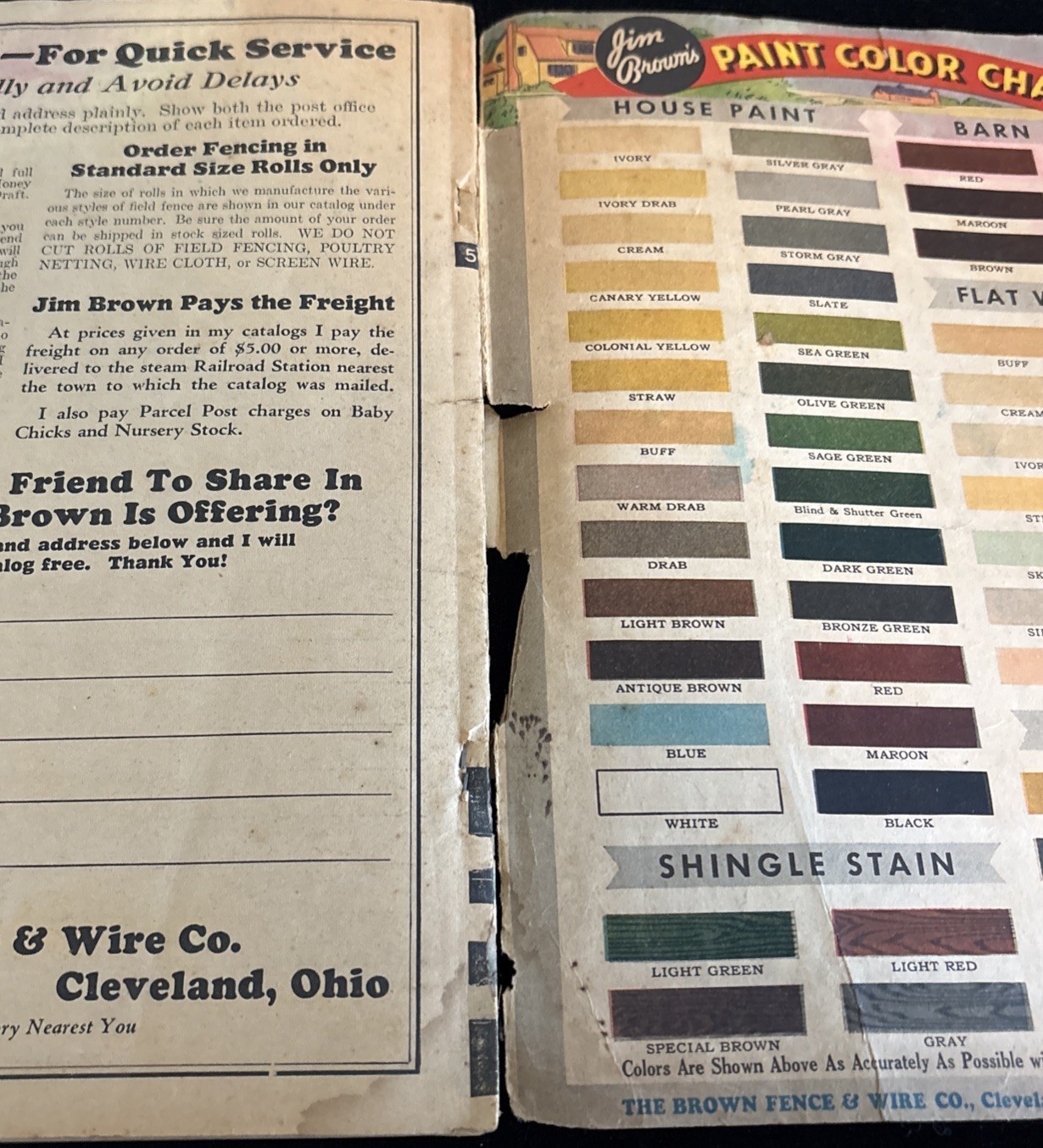 JIM BROWN&rsquo;S 1935 BARGAIN BOOK – THE BROWN FENCE & WIRE CO.- Catalog See Pics