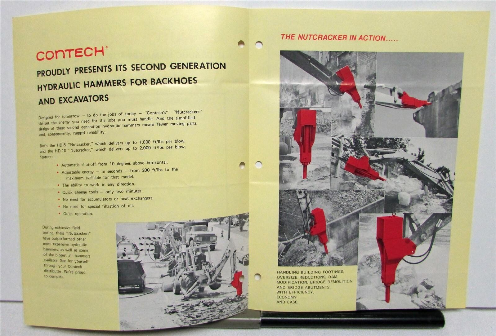 1960s Contech Nutcracker Hydraulic Hammer Specs Construction Sales Brochure