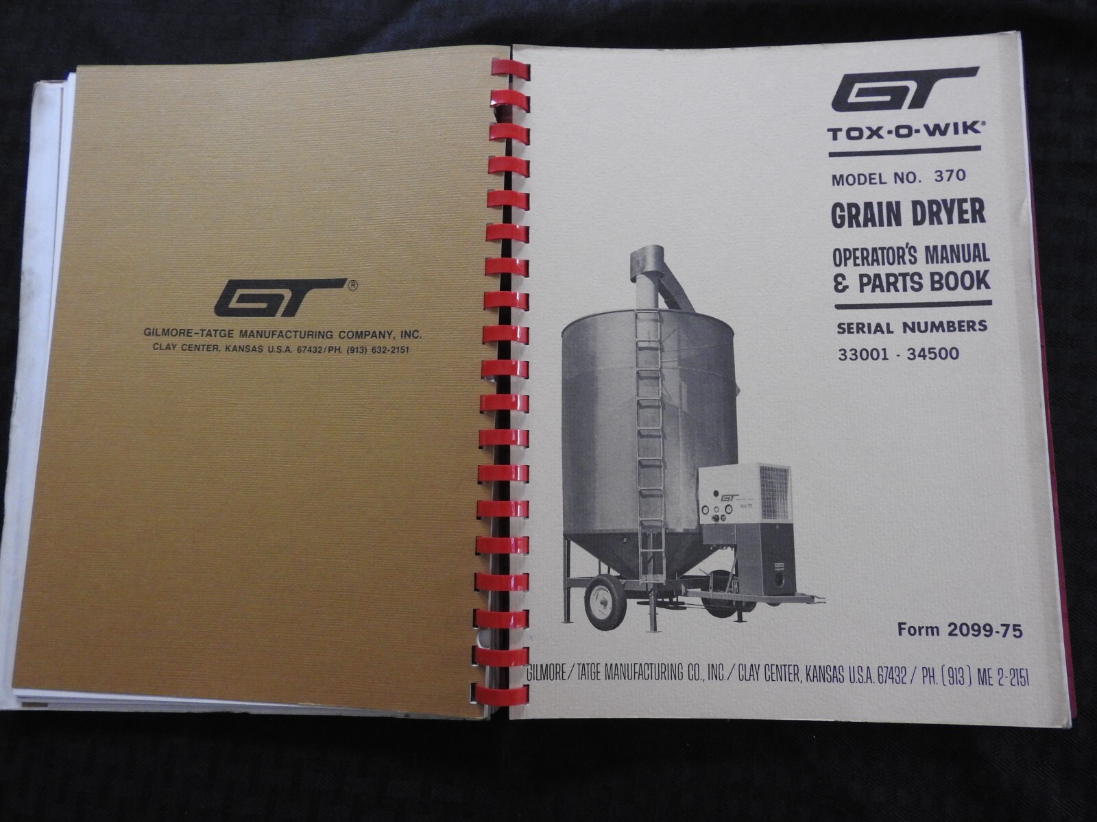 1976 GT TOX-O-WIK GRAIN DRYERS DEALER SALES CATALOG Gilmore-Tatge Clay Center KS