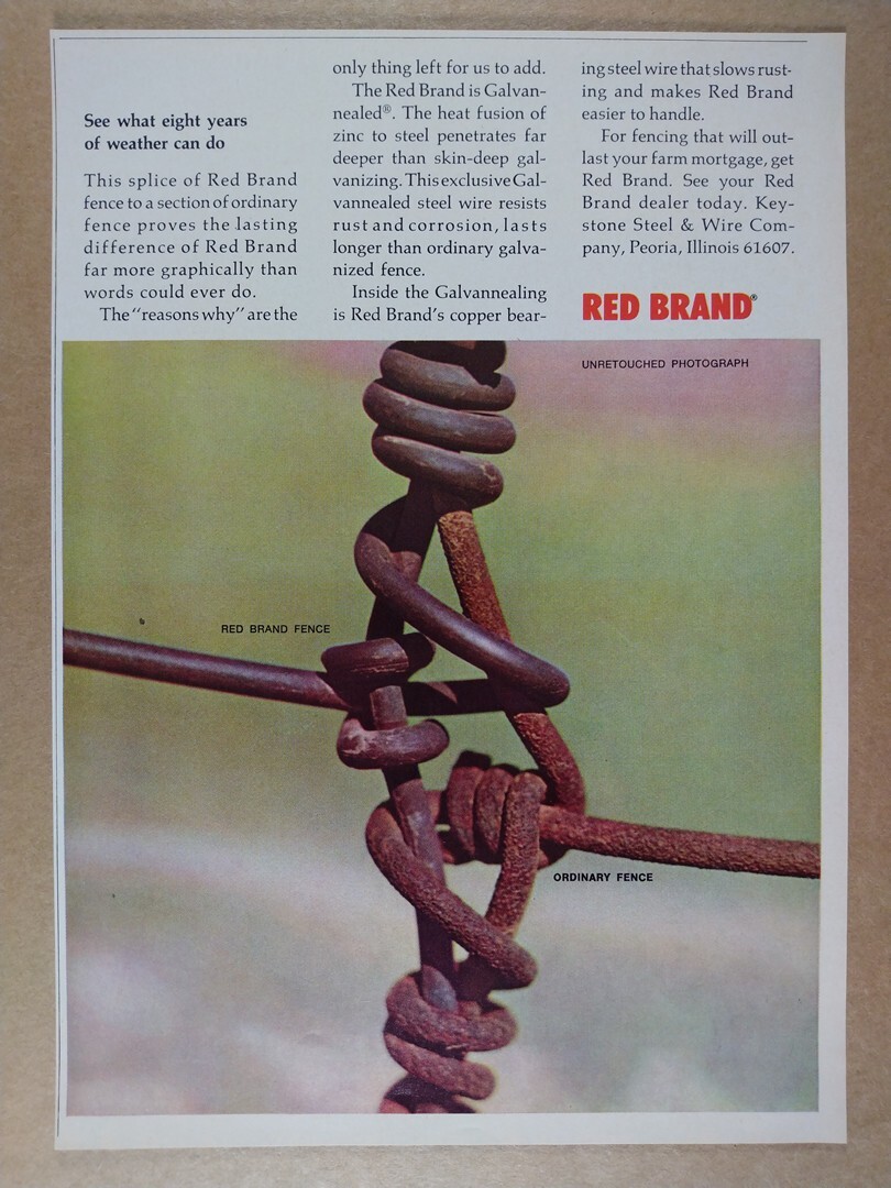 1968 Red Brand Galvannealed Fence vintage print Ad