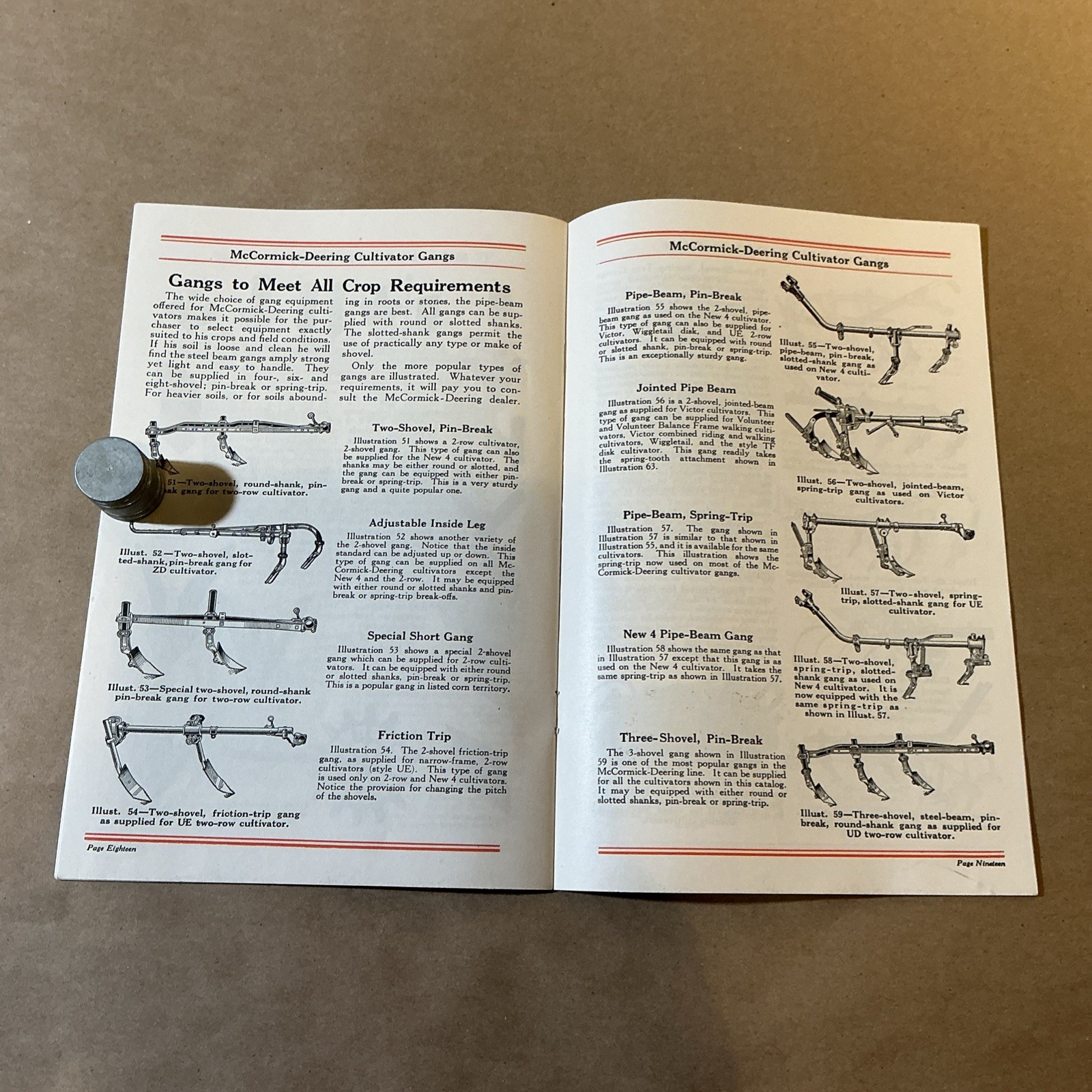 Vintage Original McCormick Cultivators Brochure As Is INV-P0931
