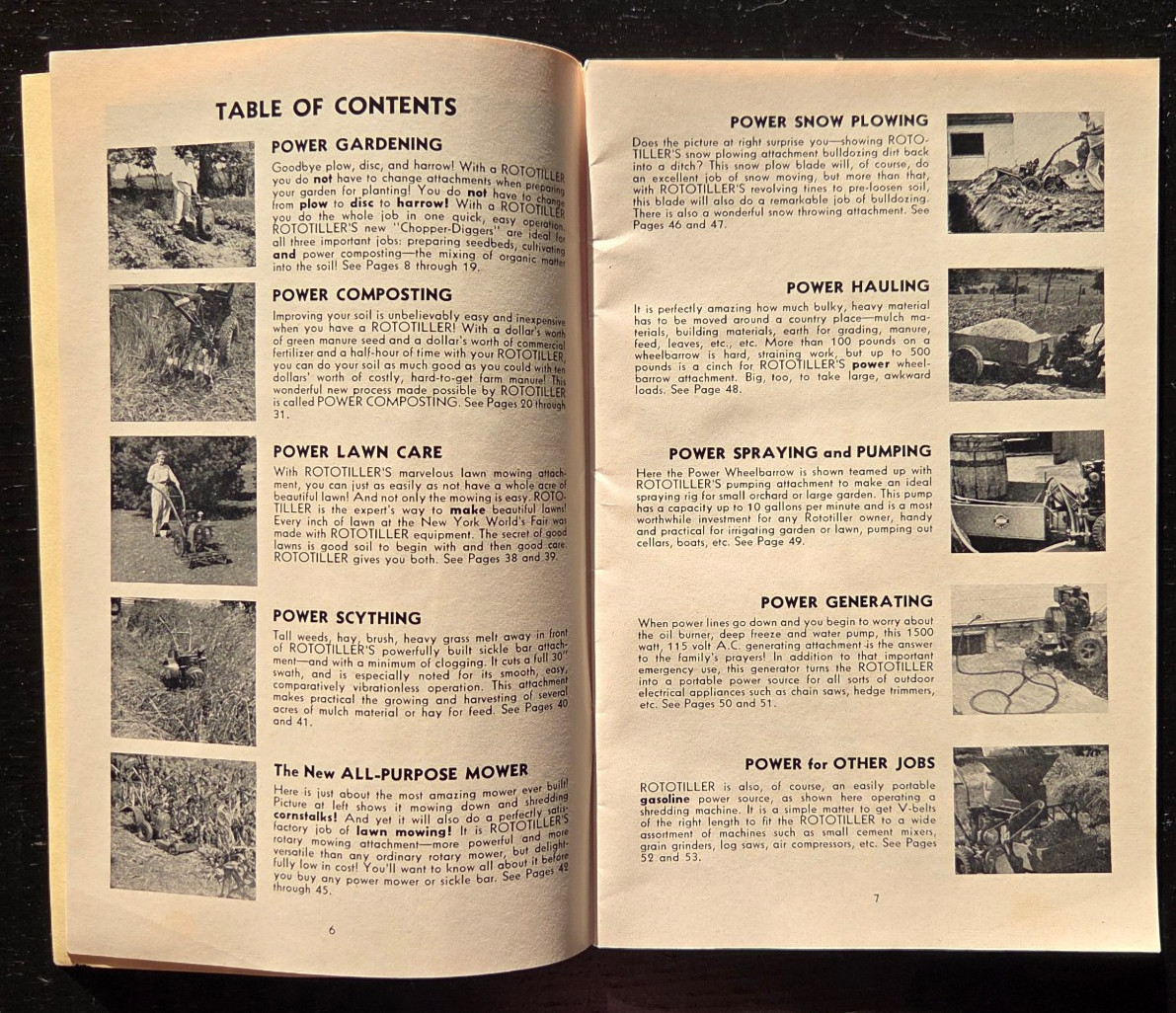 1954 ROTOTILLER SPECIAL EDITION SALES CATALOG BROCHURE BOOKLET TROY NEW YORK