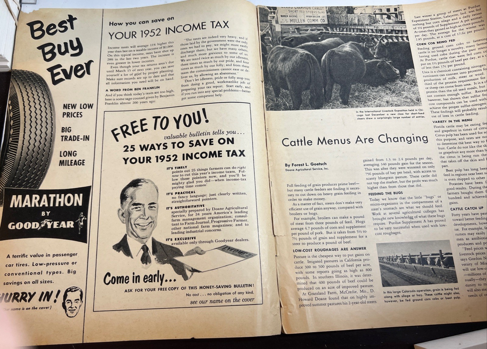 Vintage 1950s Farm Progress Magazine Flyer Cattle Crops Tractor 10 Pages