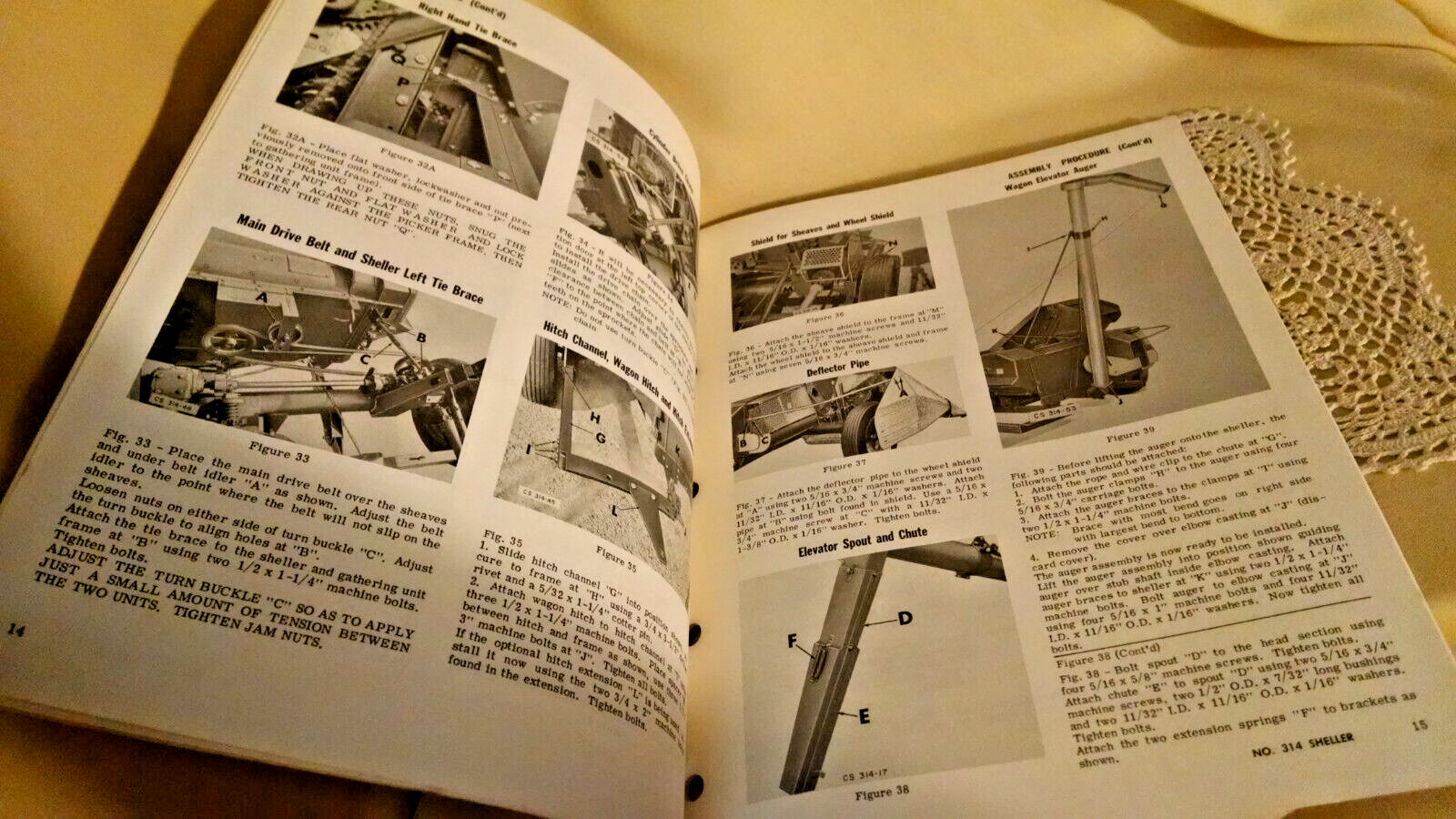 AVCO NEW IDEA SHELLER 314 OPERATOR&rsquo;S MANUAL CS-157 2 ROW PULL TYPE 2500-9/68-OZ.