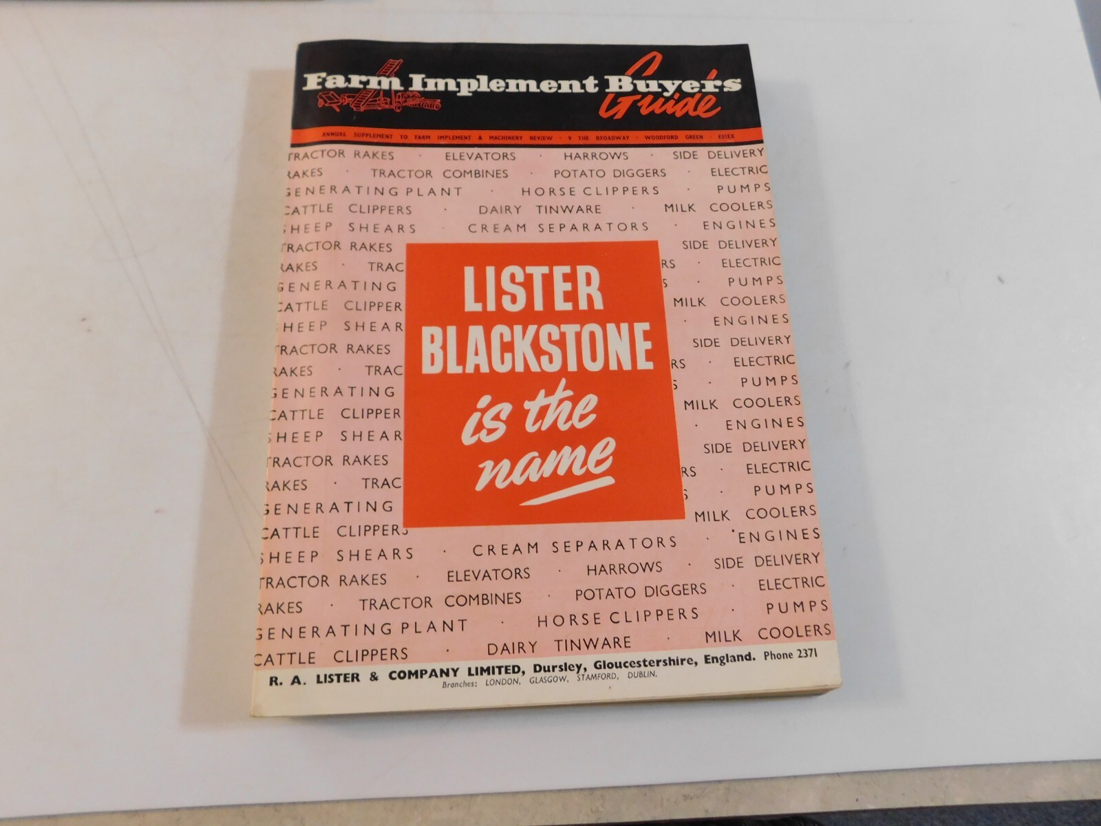 1957-58 FARM IMPLEMENT BUYER&rsquo;S GUIDE ENGLAND RAKES POTATO DIGGERS DAIRY ELEVATOR