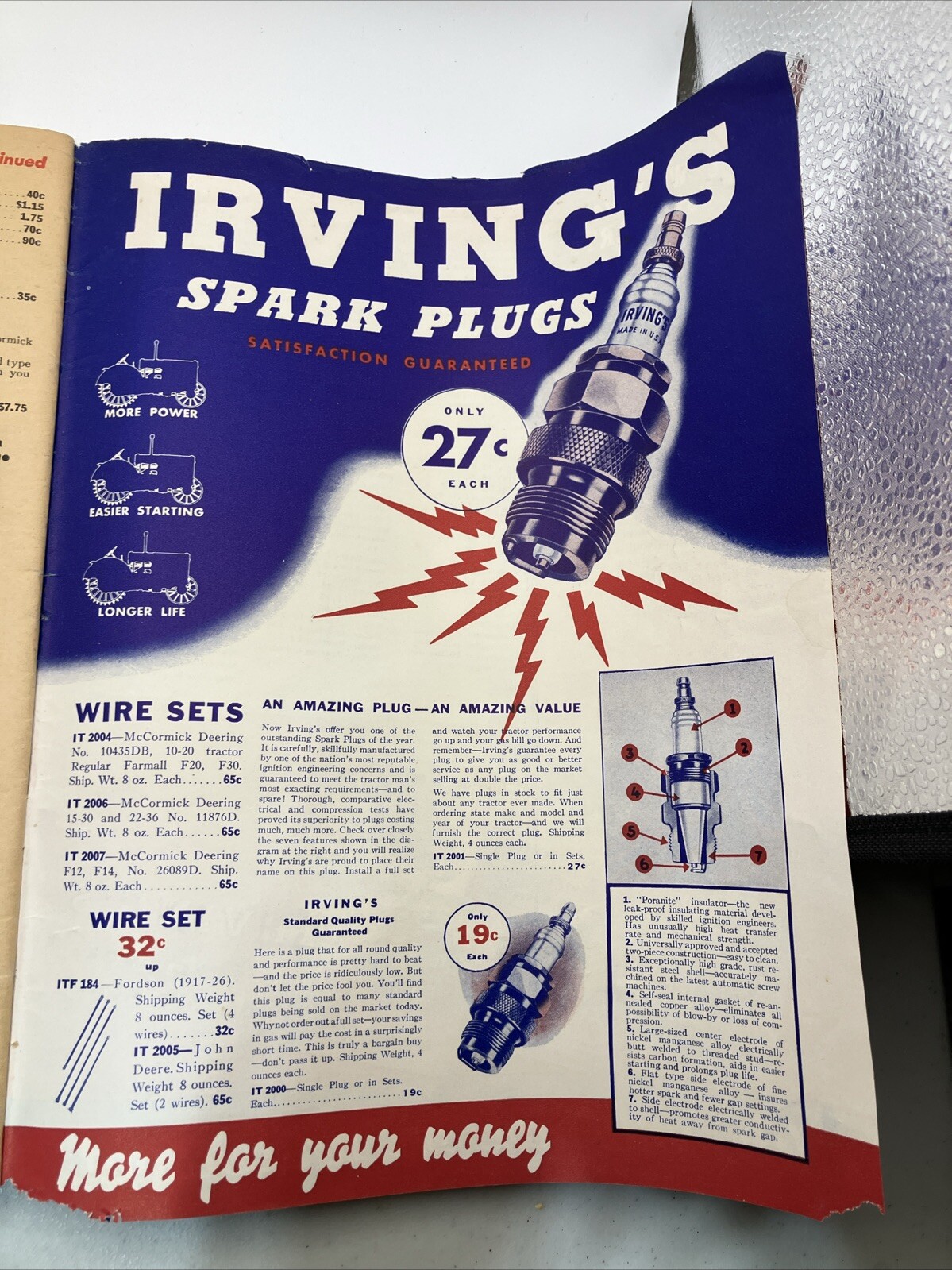 Irving’s 1941 Tractor Replacement Parts Brochure/Catalog