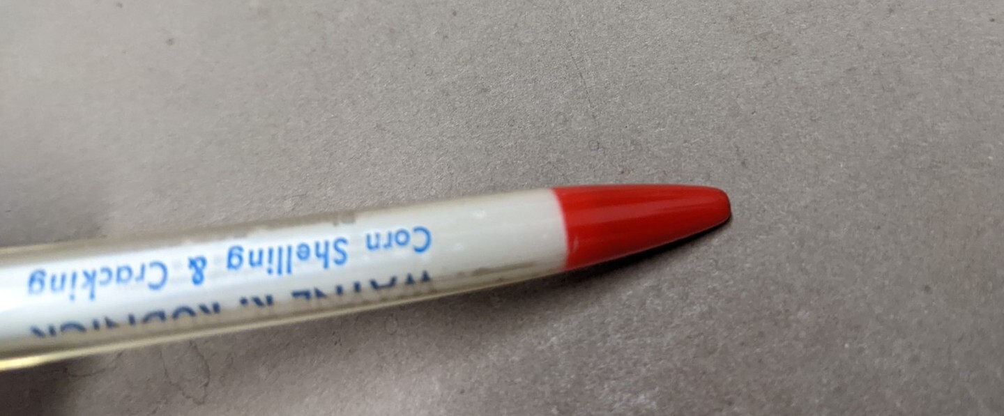 Vintage Wayne R. Rudnick Corn Shelling & Cracking Phn 563-2988 Gray Iowa IA Pen