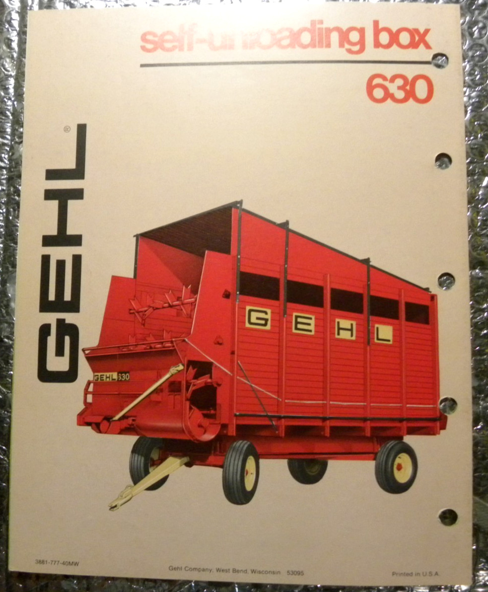 Vintage Factory GEHL Dealer&rsquo;s Brochure Self-Unloading Box 920 & 630