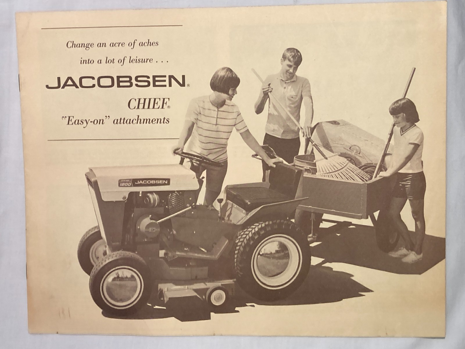 1968 Jacobsen Tractors Company Racine, Wisconsin, Tractor Attachments Catalog