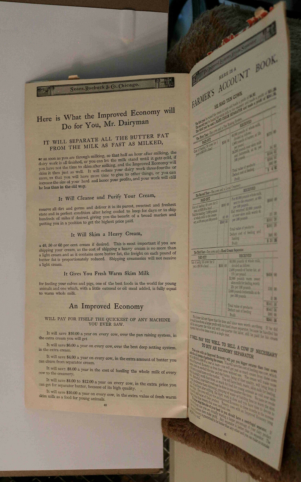 Antique 1907 Sears Roebuck Economy Cream Separator Catalog/Advertising Brochure