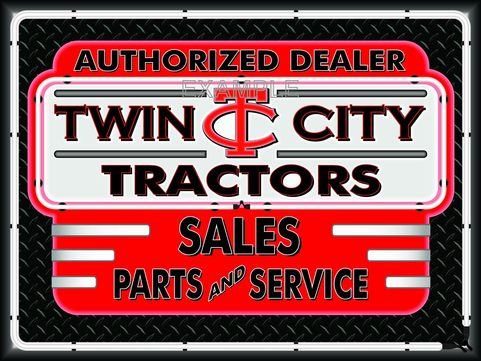 TWIN CITY TRACTORS DEALER SALES OLD SIGN REMAKE BANNER MURAL GARAGE SHOP ART