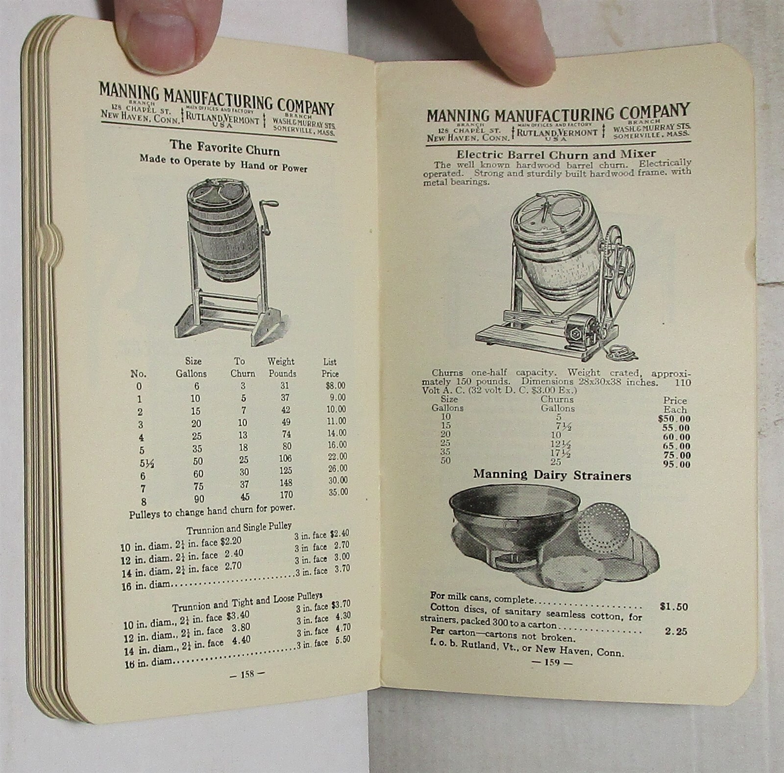 1920s catalog of Manning Manufacturing dairy equipment (Rutland, Vermont)