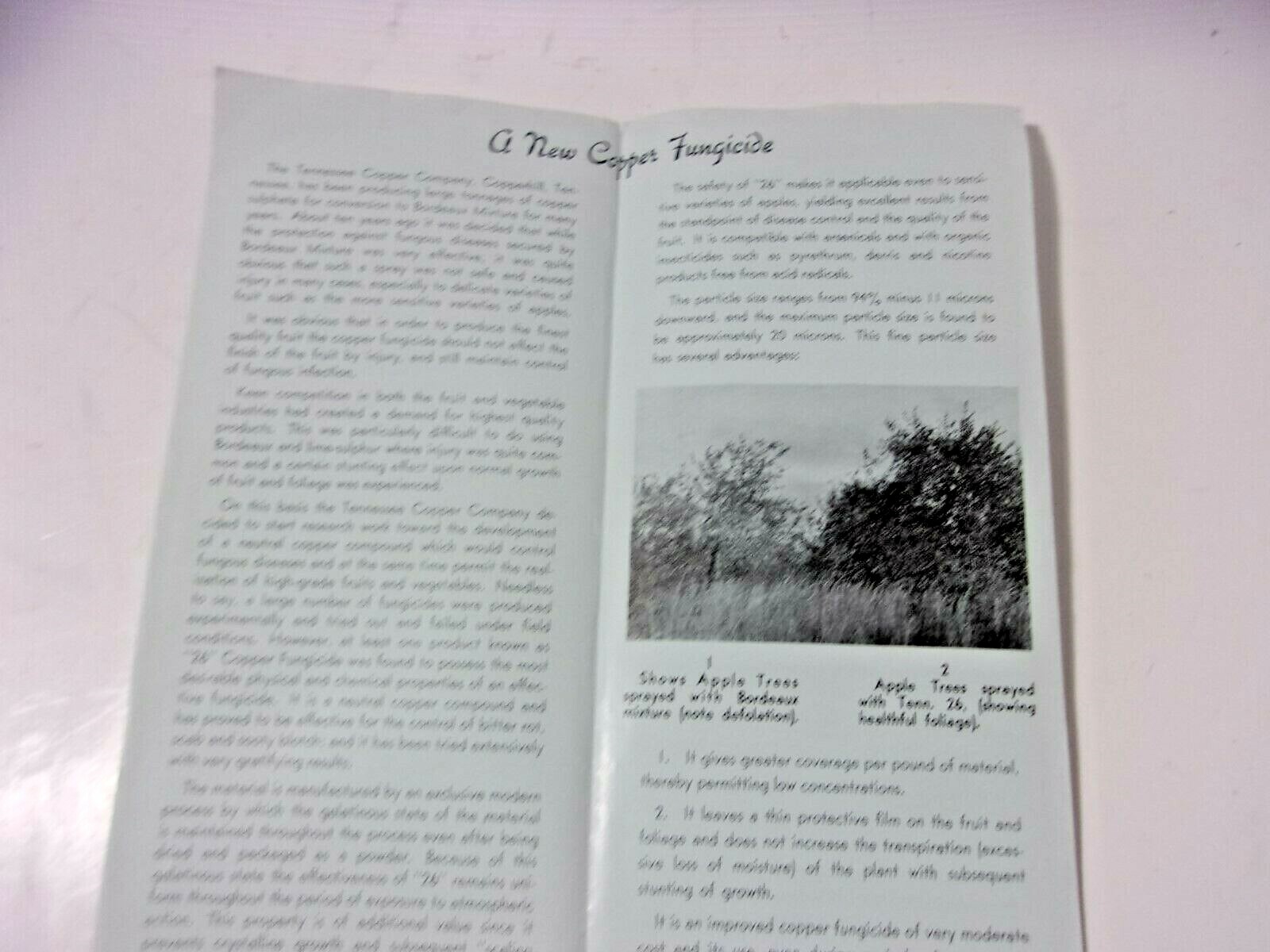 Tennessee Copper Fungicide Fruit Apple Orchid Farm Agriculture Vintage Pamphlet