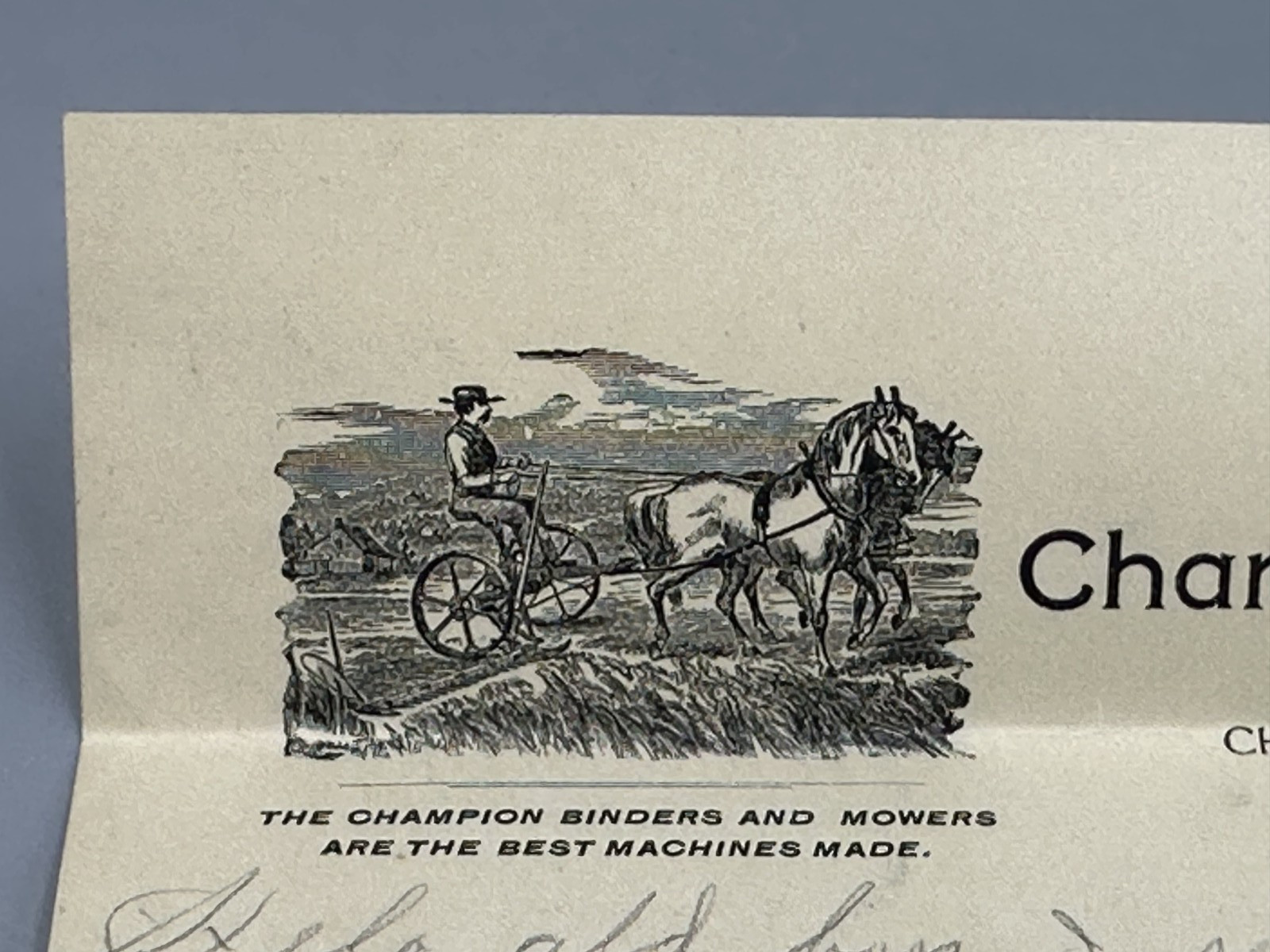 1896 CHAMPION Binders Mowers MARSHFIELD WI Postal Cover Letter FARM ADVERTISING