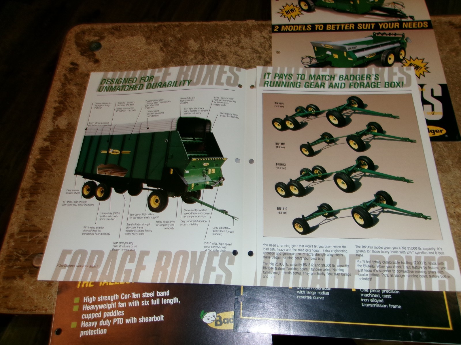 4-lot 1990 badger equipment 1-3 page brochures in good shape used