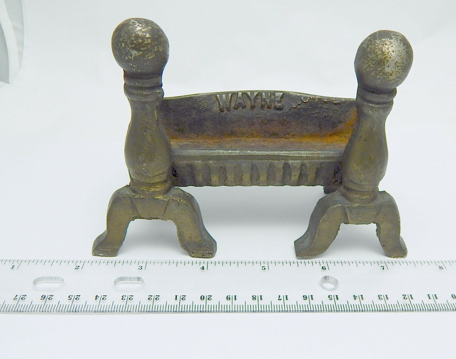 Wayne AGL Works Goldsboro NC Cast Iron Andirons Advertising Ashtray Paperweight