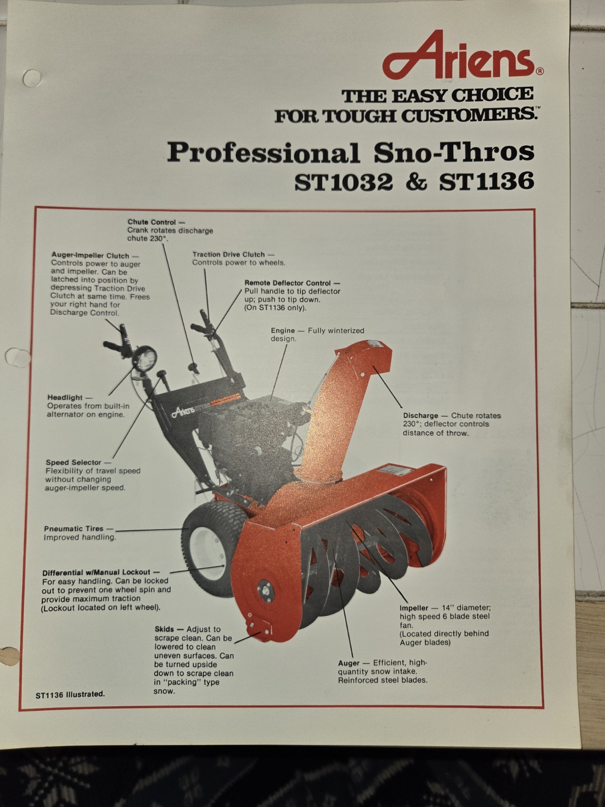 8 VINTAGE ARIENS DEALERSHIP ADVERTISING BROCHURES TRACTORS SNO-THROS