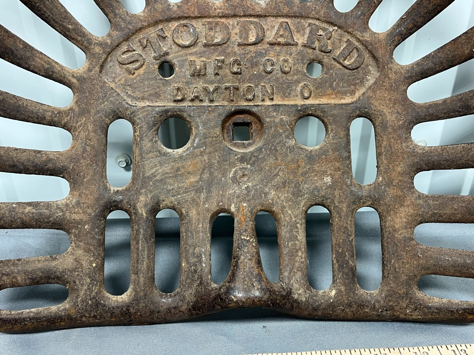 Vintage STODDARD Cast Iron Seat Implement Equipment Mower Plow DAYTON Ohio