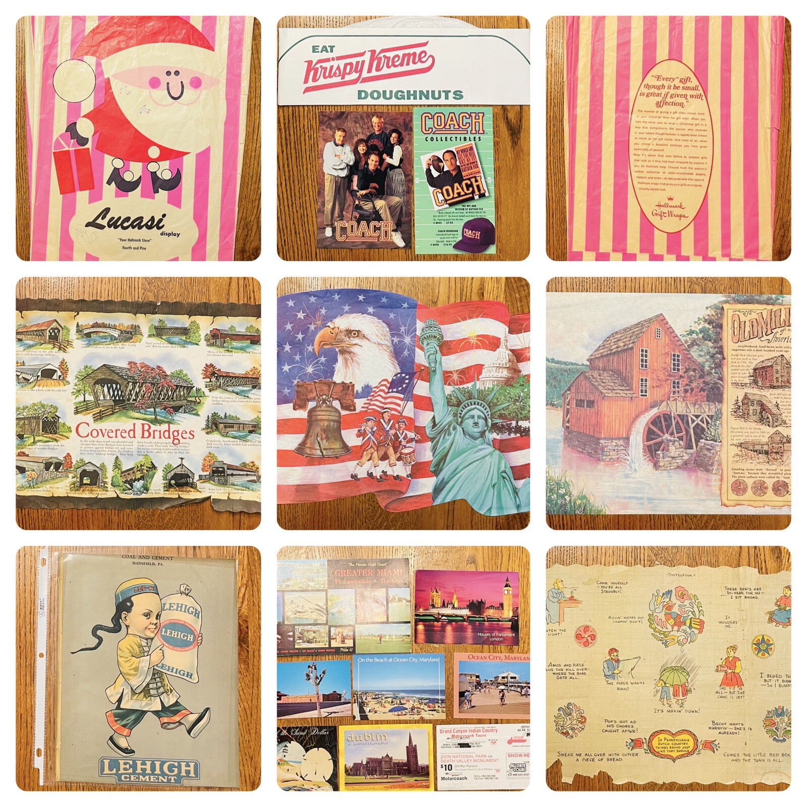 Vintage Ephemera Lot Advertising Brochure Postcards Photos Mills Bridges Tours