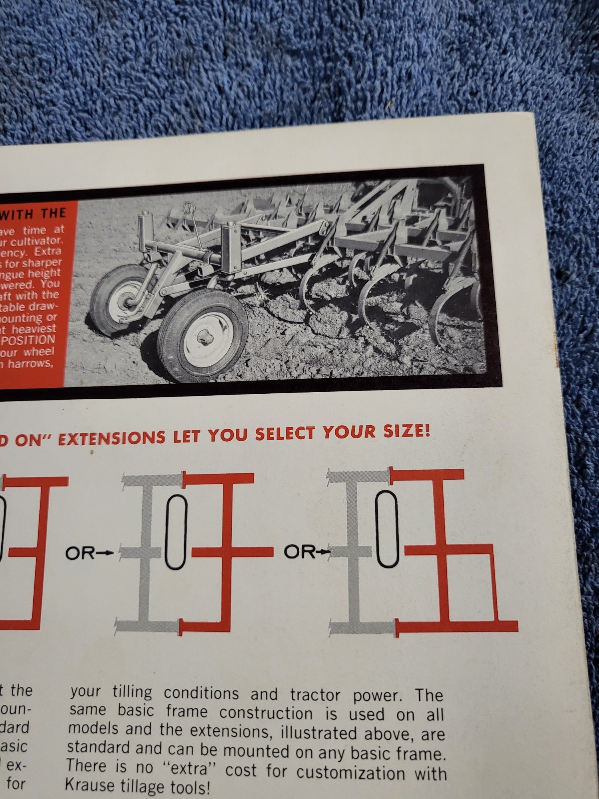 Vintage 1960s KRAUSE Field Cultivators 670-982 Sales BROCHURE Hutchinson, Kansas