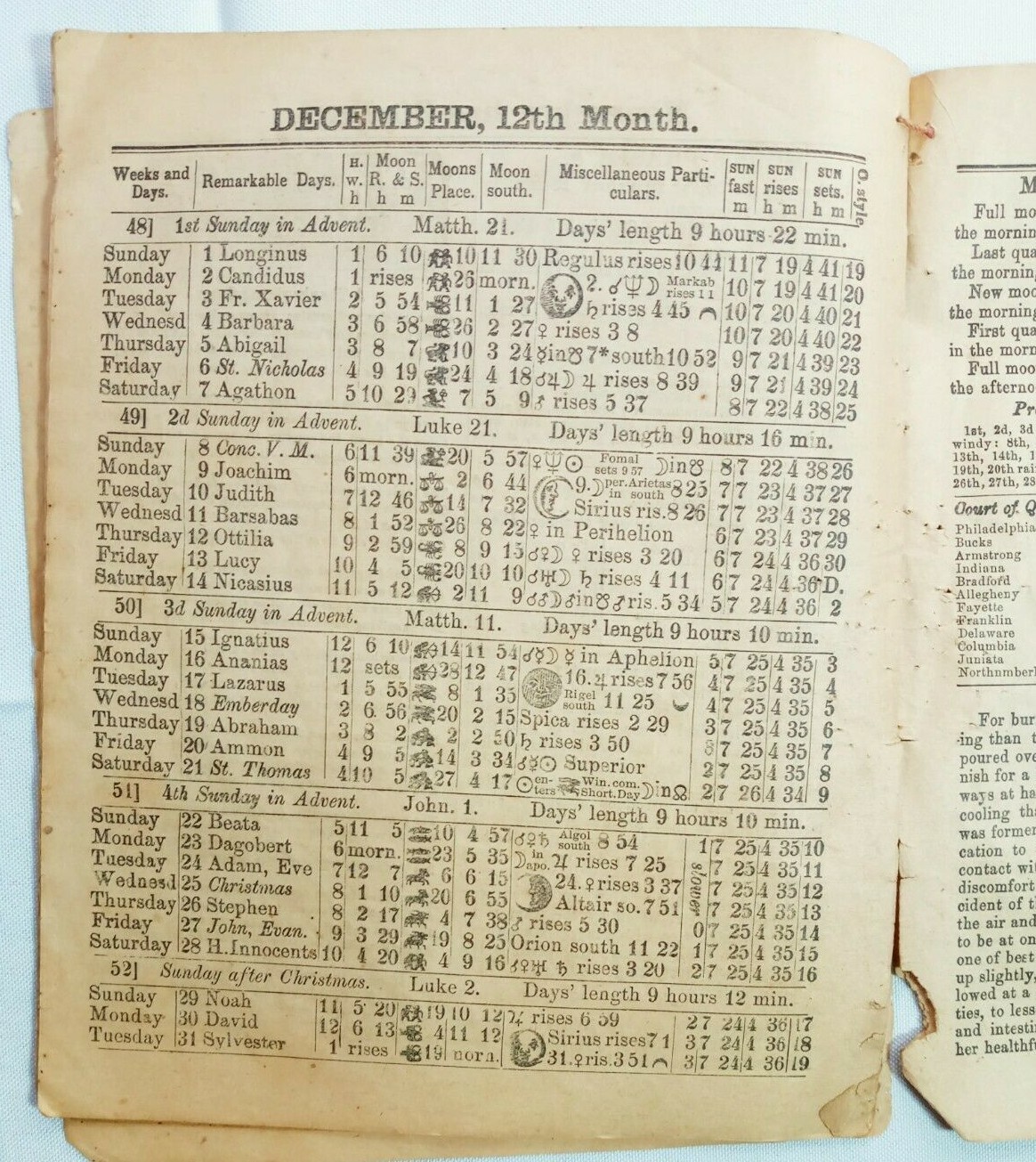 Vintage 1895 John Bear Baer&rsquo;s Agricultural Almanac Lancaster PA Antique Farmers