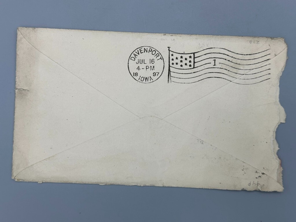 1897 SPOTTED HORSE Michigan ESCANABA Illustrated Postal Cover FARM Advertising