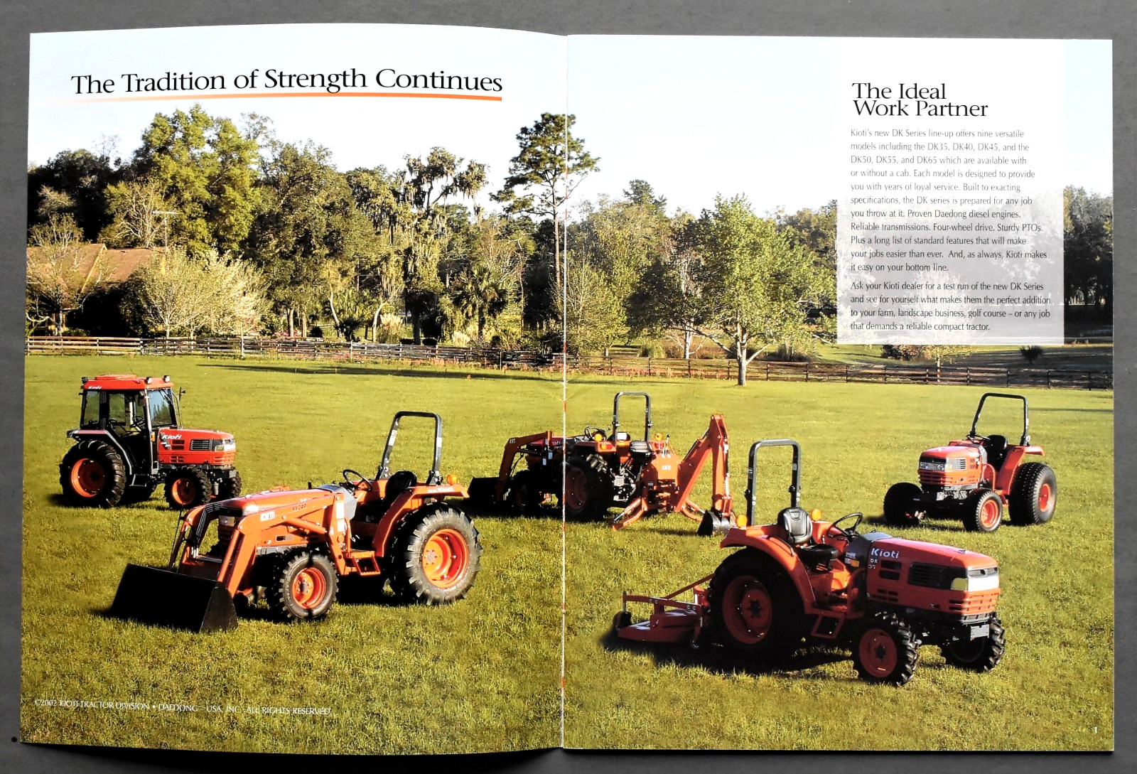 ORIGINAL 2008 KIOTI DK SERIES TRACTOR SALES BROCHURE ~ 22 PAGES ~ 8.5&Prime; x 11&Prime;