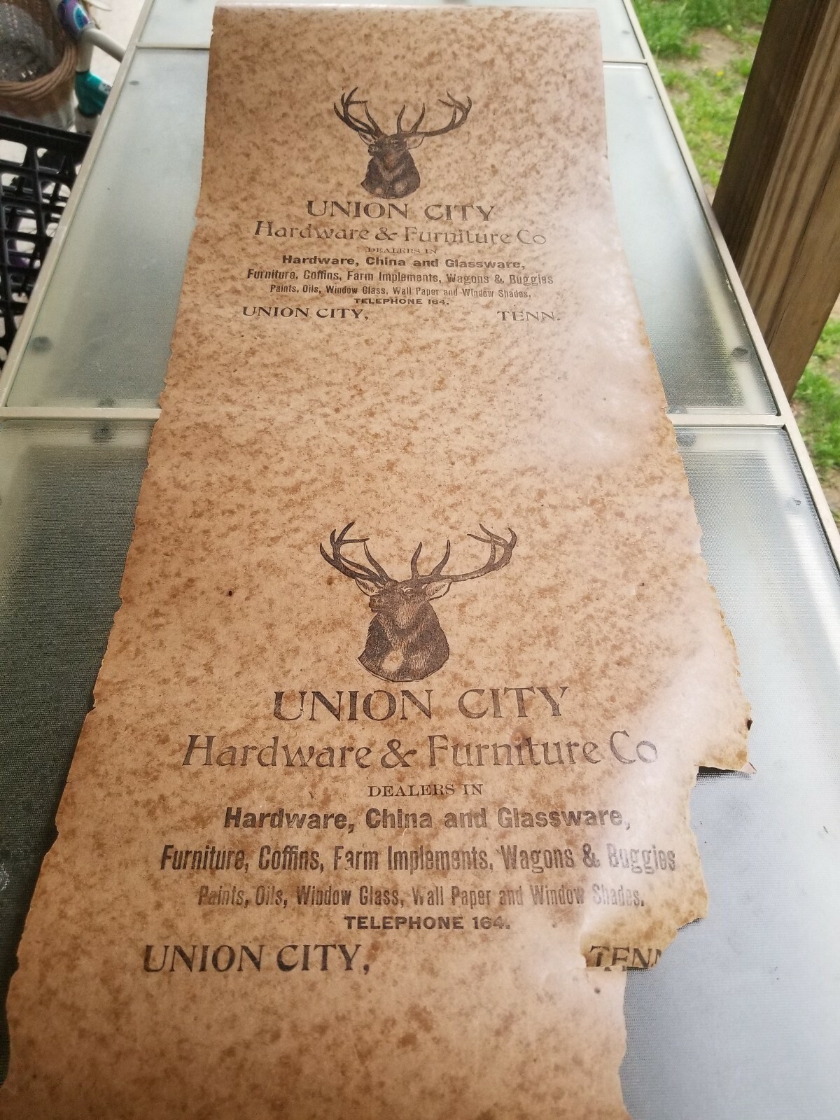 General Store advertising Poster Union City Tennessee Coffins Hardware Implement
